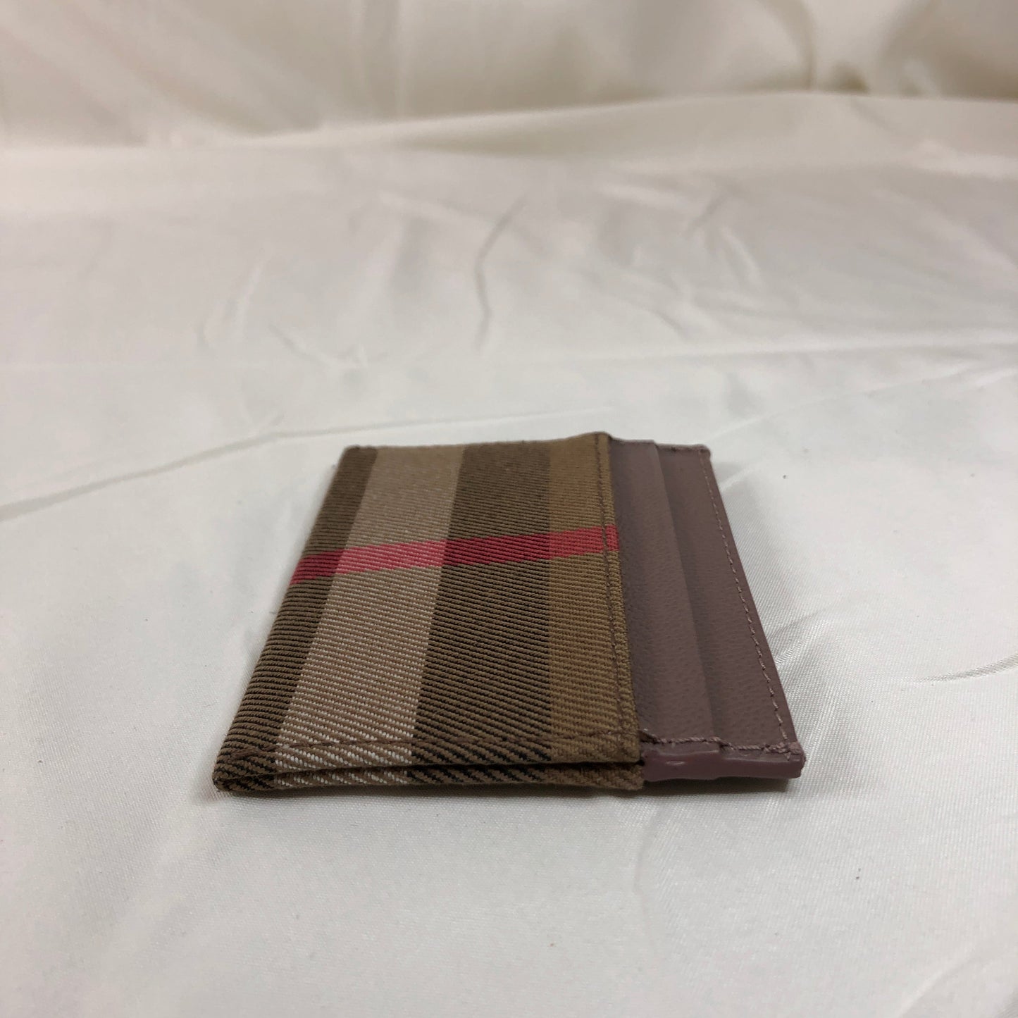 ***Brand New With Tag*** Burberry Brown Grey Mint Leather Card Holder Sku# 00011