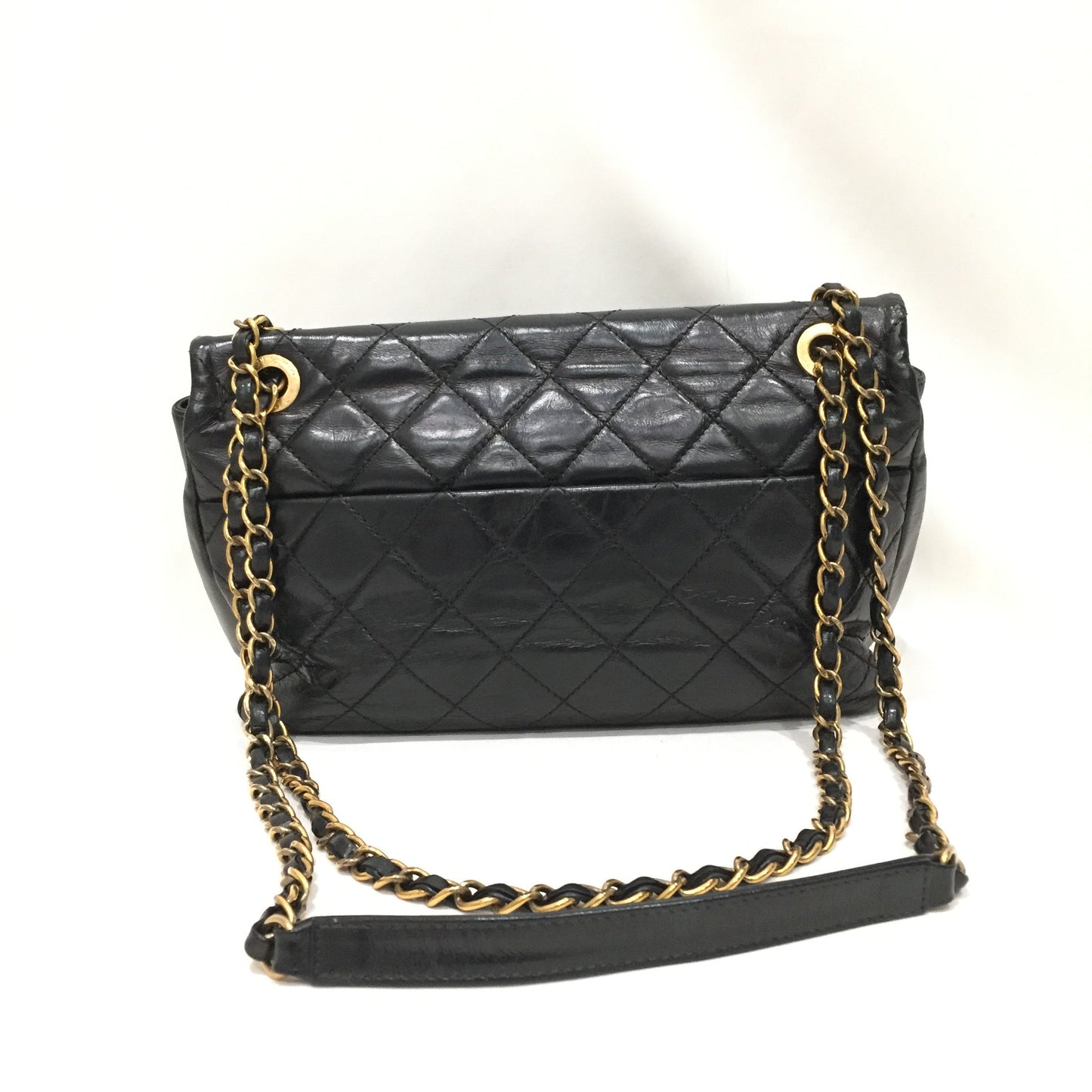 Pre-Owned Chanel Black Python Flap Shoulder Bag Sku# 80818