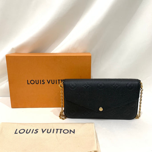 Pre-Owned Louis Vuitton Black Monogram Empreinte Felicie With Insert Card Holder & Zippy Pouch  Sku# 81357