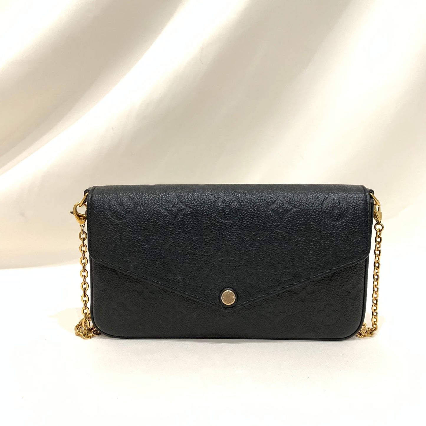 Pre-Owned Louis Vuitton Black Monogram Empreinte Felicie With Insert Card Holder & Zippy Pouch  Sku# 81357