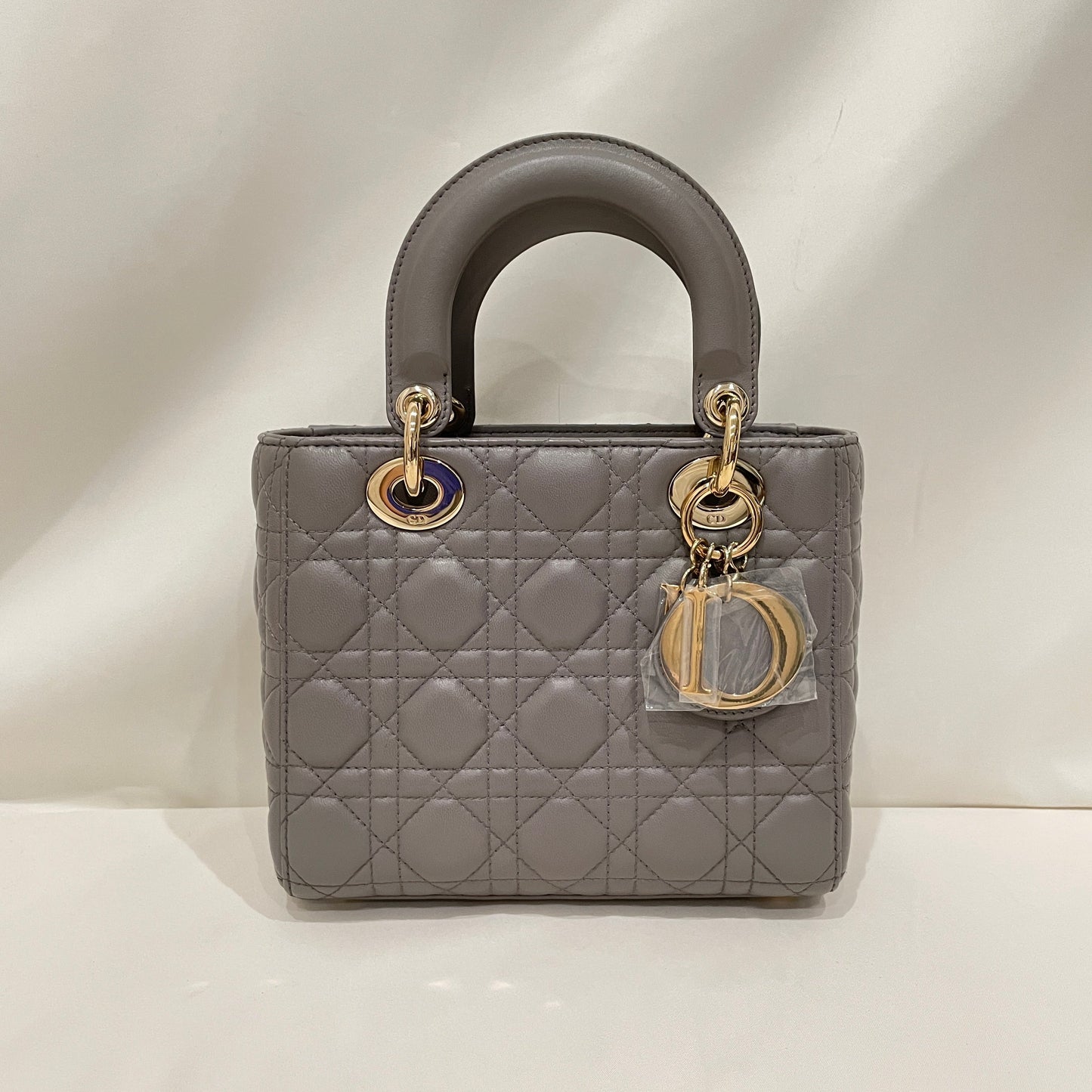 Pre-Owned Dior Grey Leather My AbcDior Small Lady Dior Tote Sku# 80720