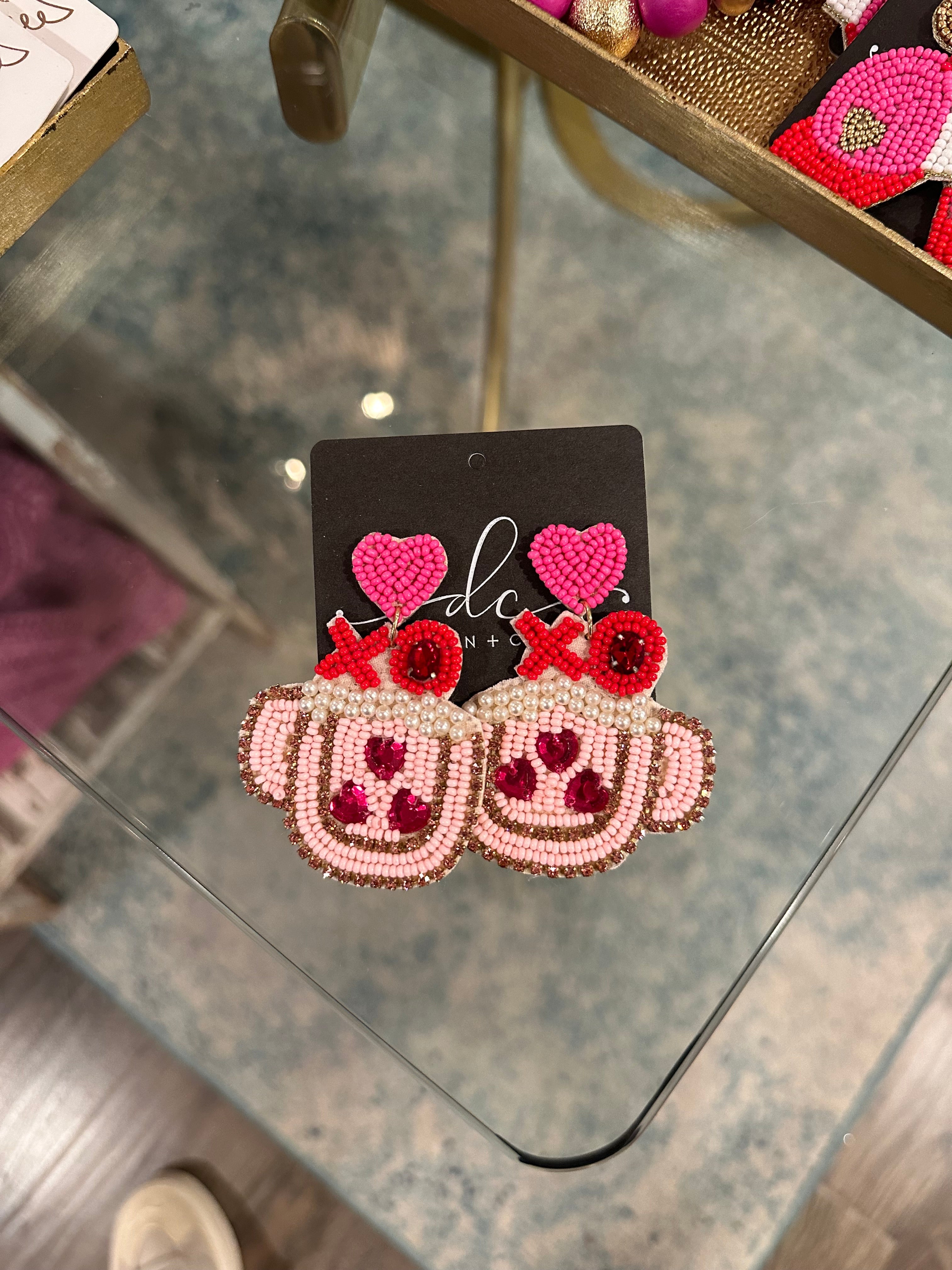 XO PINK MUG EARRING