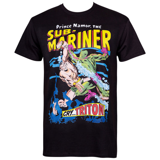 title:Prince Namor, the Sub-Mariner #2 Comic Cover Men's Black T-Shirt;color:Black