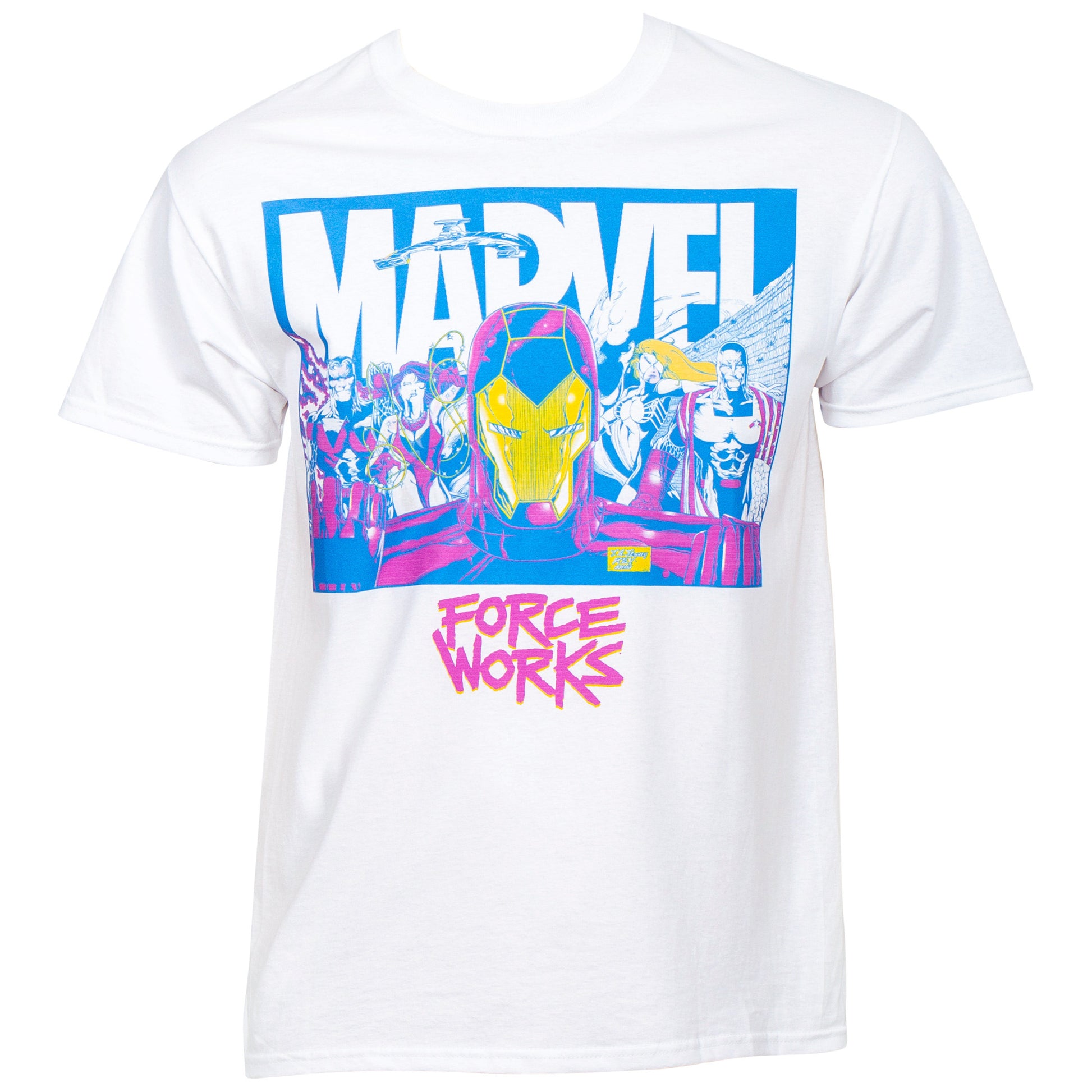 title:Marvel Force Works Team Up T-Shirt;color:White