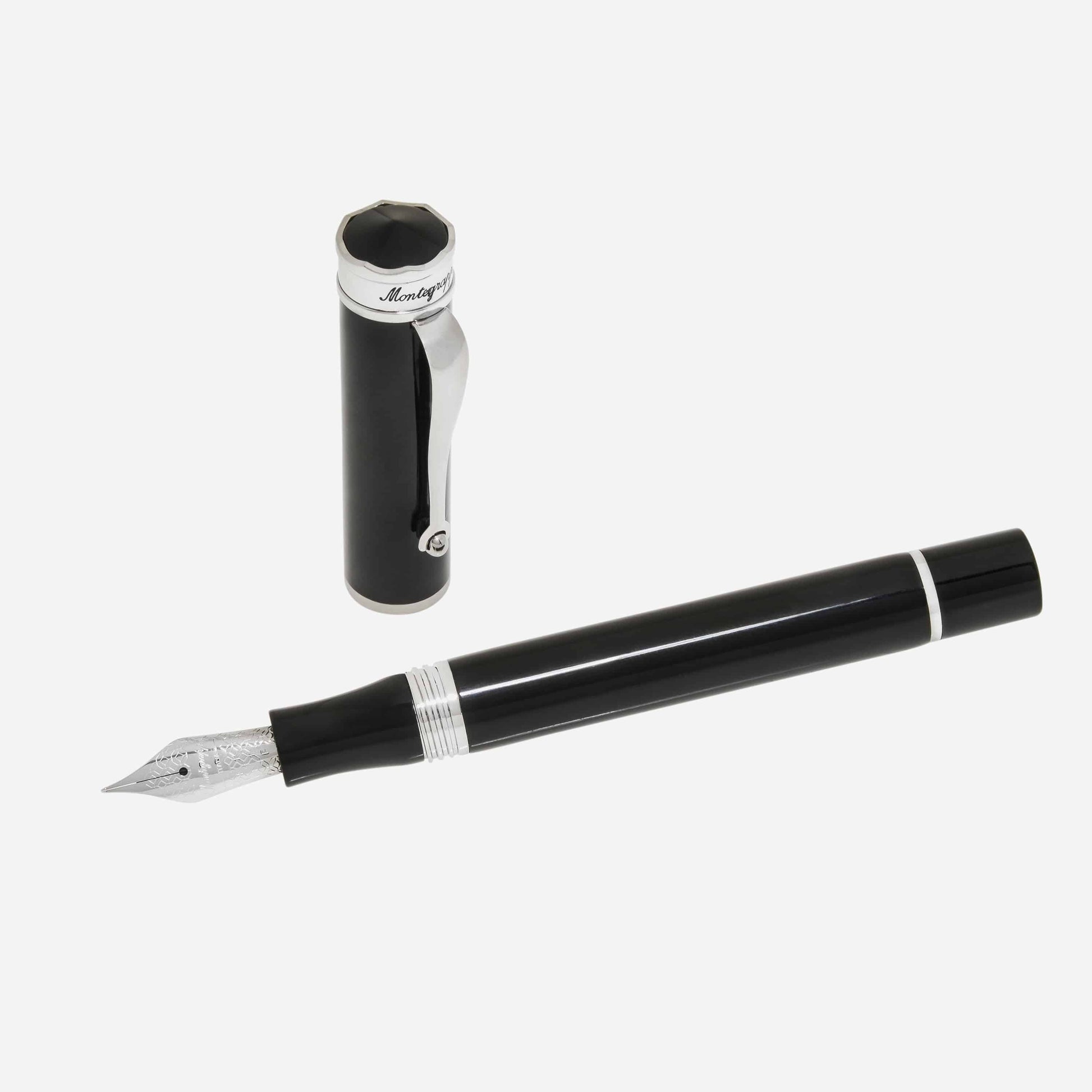 Montegrappa Ducale Black Fountain Pen (F) ISDUR2PC - ShopWorn