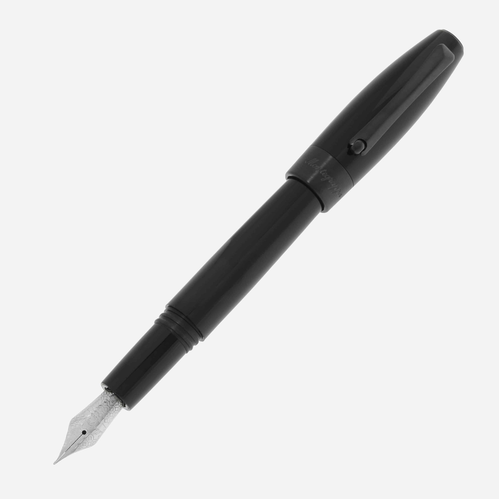 Montegrappa Fortuna Black with Black Trim Fountain Pen (F) - ShopWorn