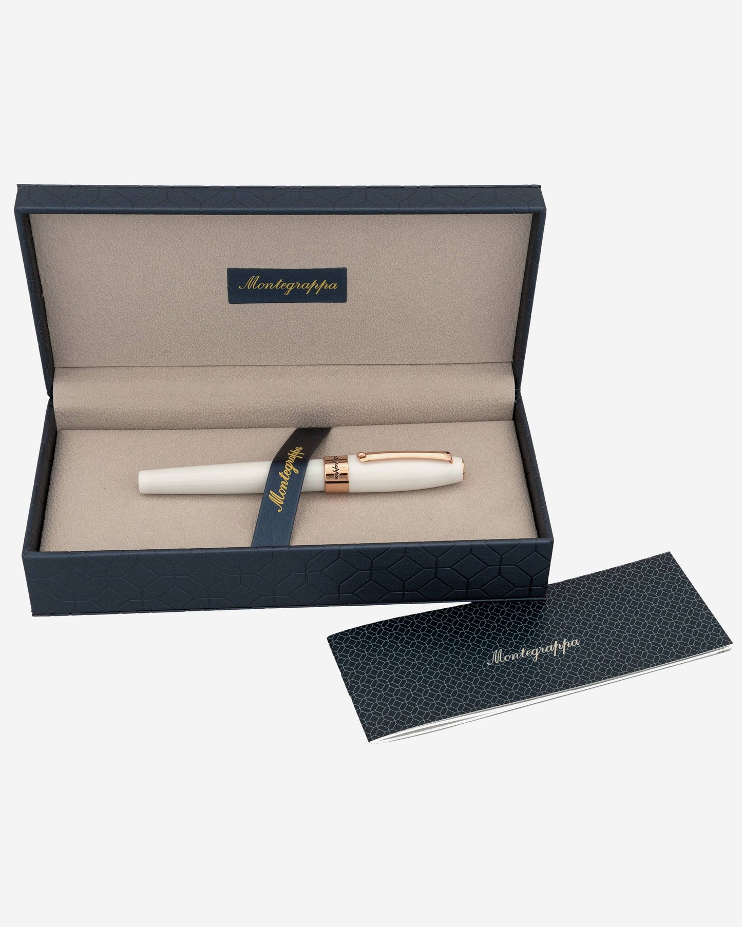 Montegrappa Fortuna White with Rose Trim Rollerball Pen ISFORRRH - ShopWorn