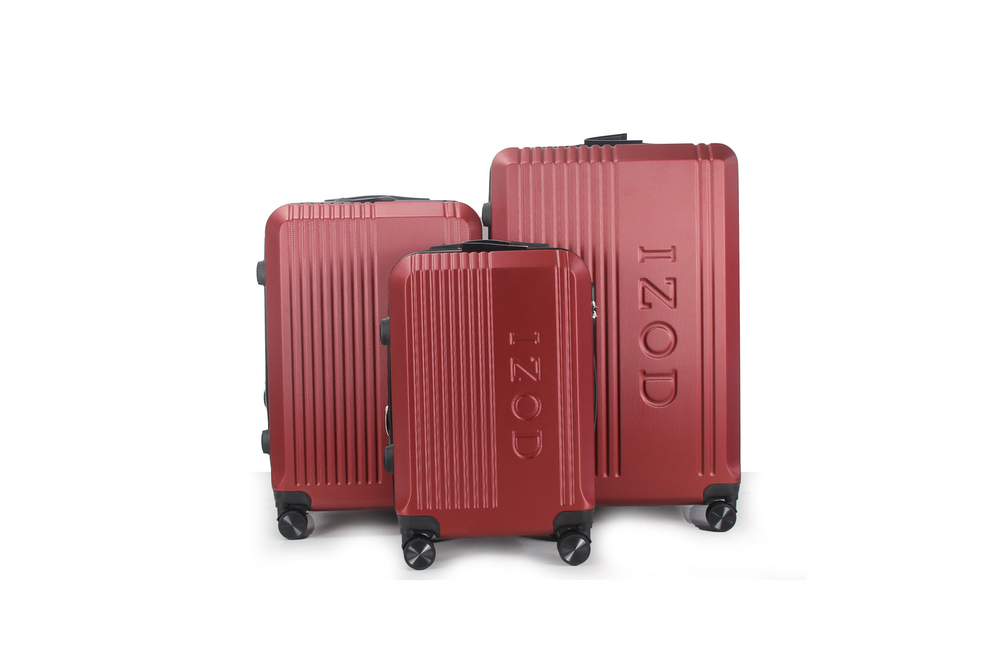 IZOD Zane Expandable ABS Hard shell Lightweight 360 Dual Spinning Wheels Combo Lock 28", 24", 20" 3 Piece Luggage Set