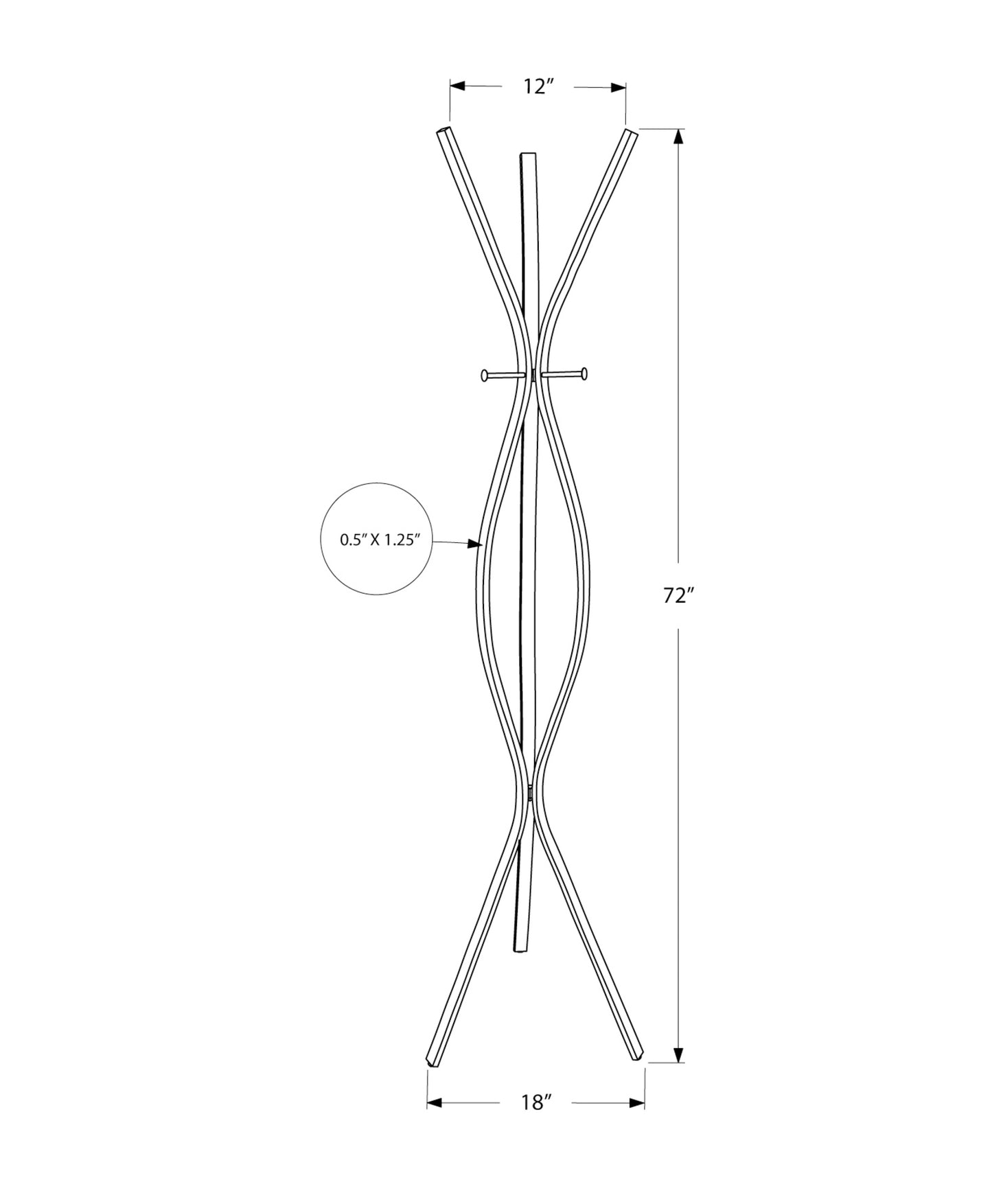 title:Coat Rack, Hall Tree, Free Standing, 3 Hooks, Entryway, 72"h, Bedroom, Brown Metal, Contemporary, Modern;color:Espresso