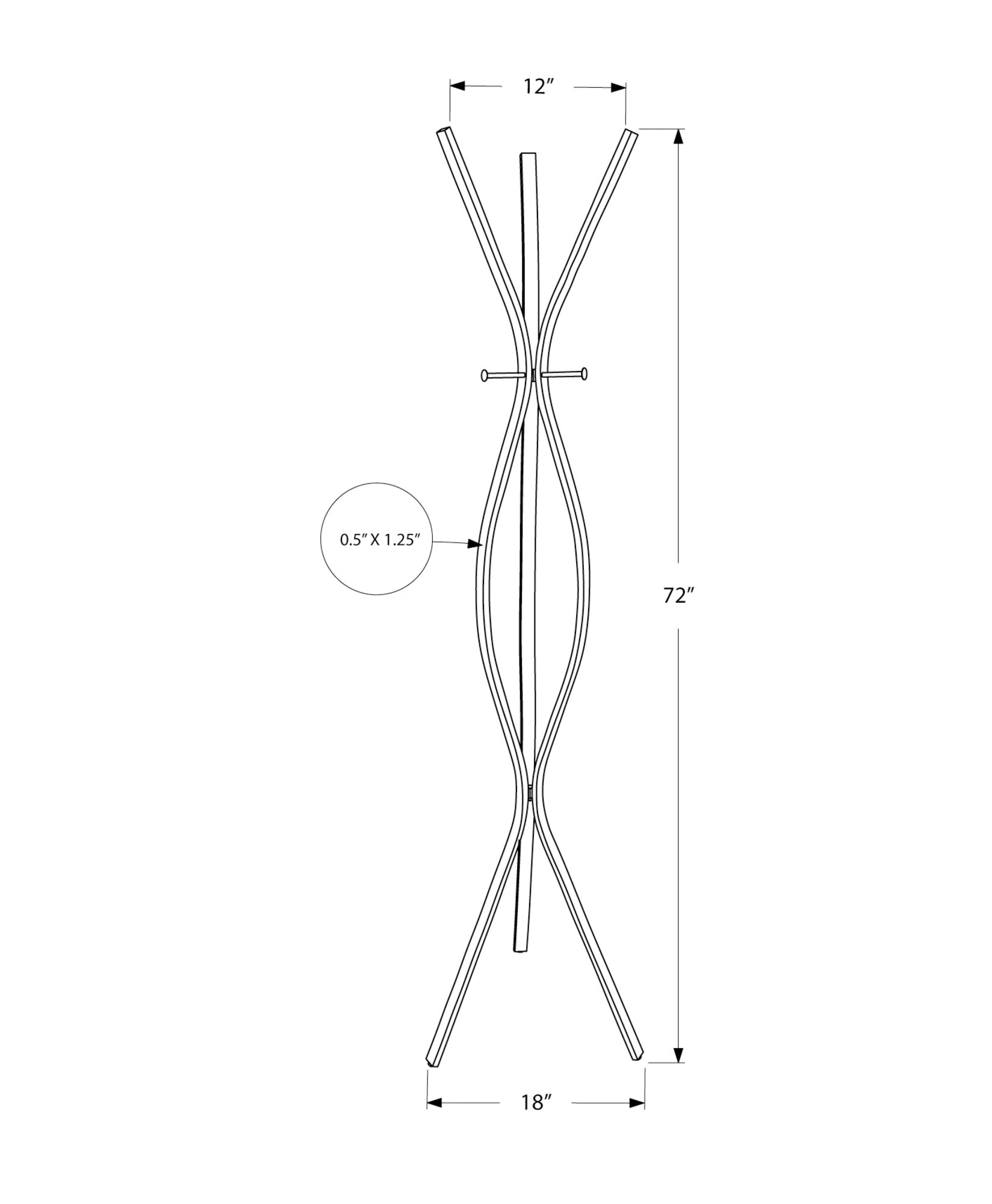 title:Coat Rack, Hall Tree, Free Standing, 3 Hooks, Entryway, 72"h, Bedroom, Brown Metal, Contemporary, Modern;color:Espresso