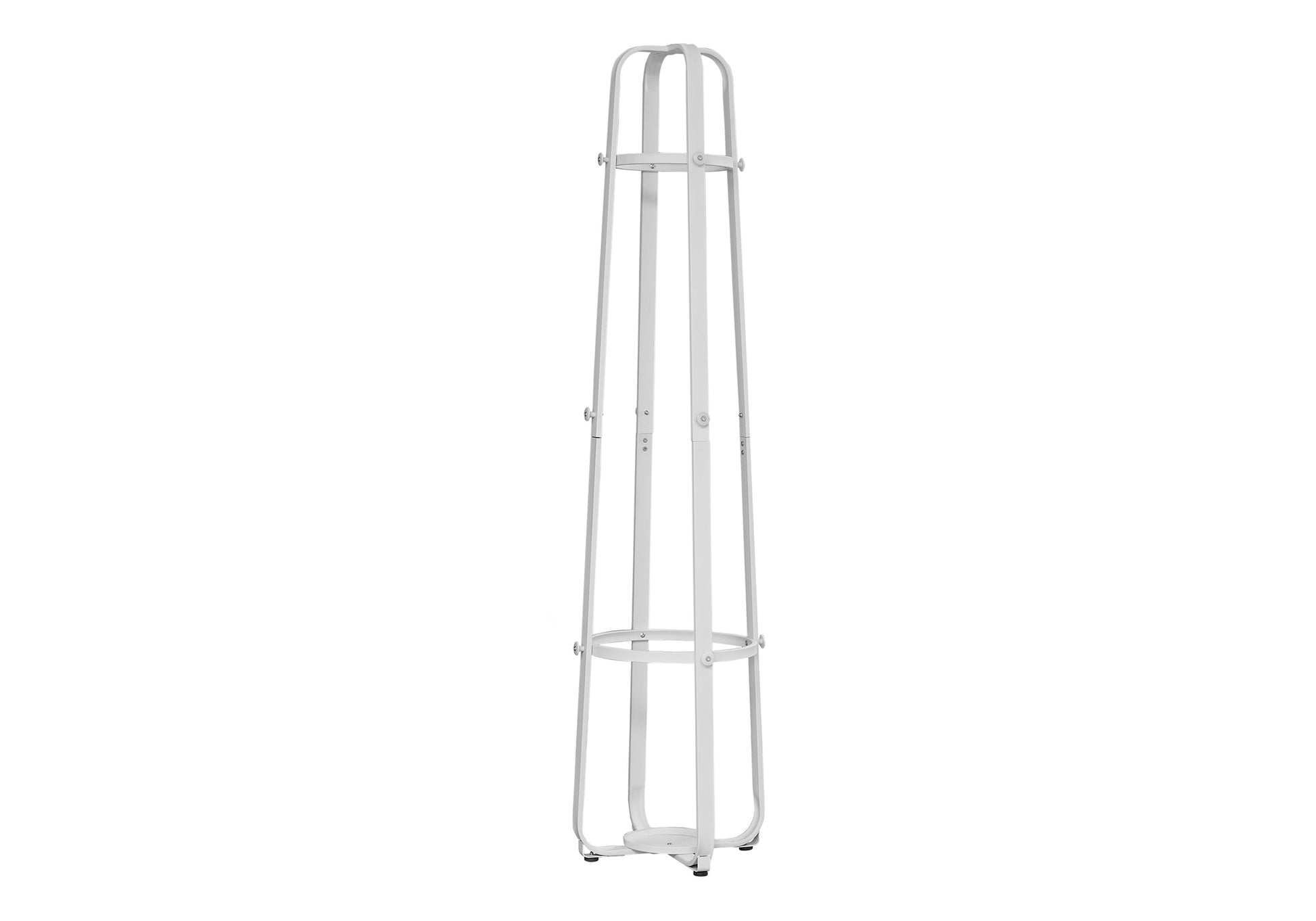 title:Coat Rack, Hall Tree, Free Standing, 12 Hooks, Entryway, 72"h, Umbrella Holder, Bedroom, White Metal, Contemporary, Modern;color:White