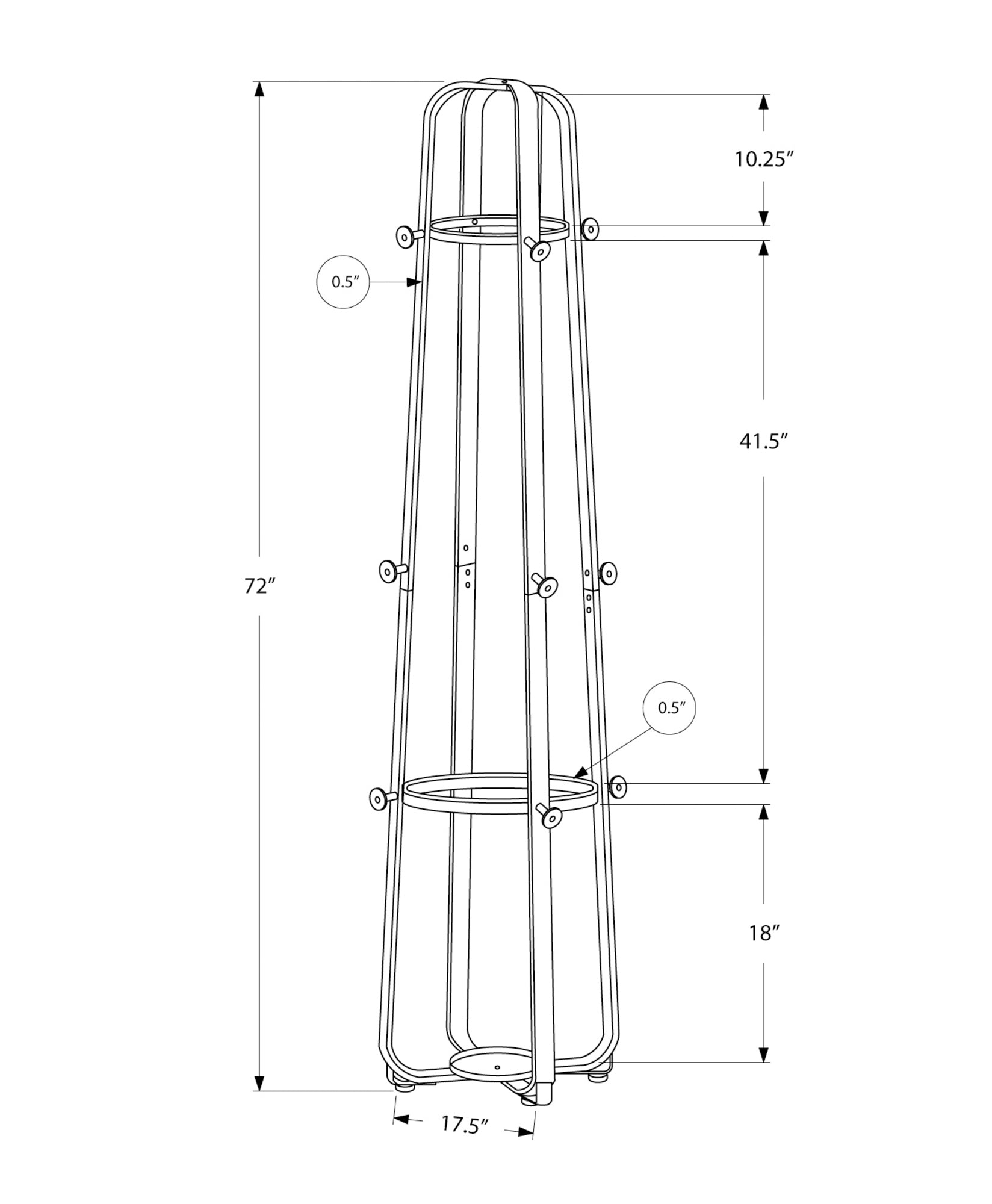 title:Coat Rack, Hall Tree, Free Standing, 12 Hooks, Entryway, 72"h, Umbrella Holder, Bedroom, White Metal, Contemporary, Modern;color:White