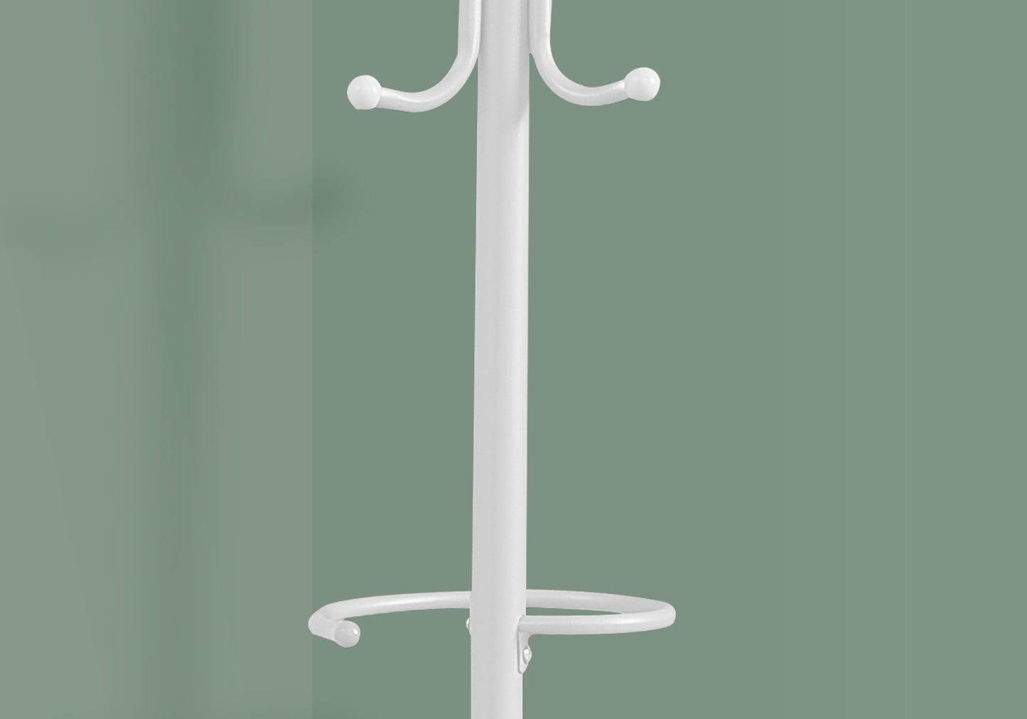 title:Coat Rack, Hall Tree, Free Standing, Hanging Bar, 6 Hooks, Entryway, 68"h, Bedroom, White Metal, Contemporary, Modern;color:White