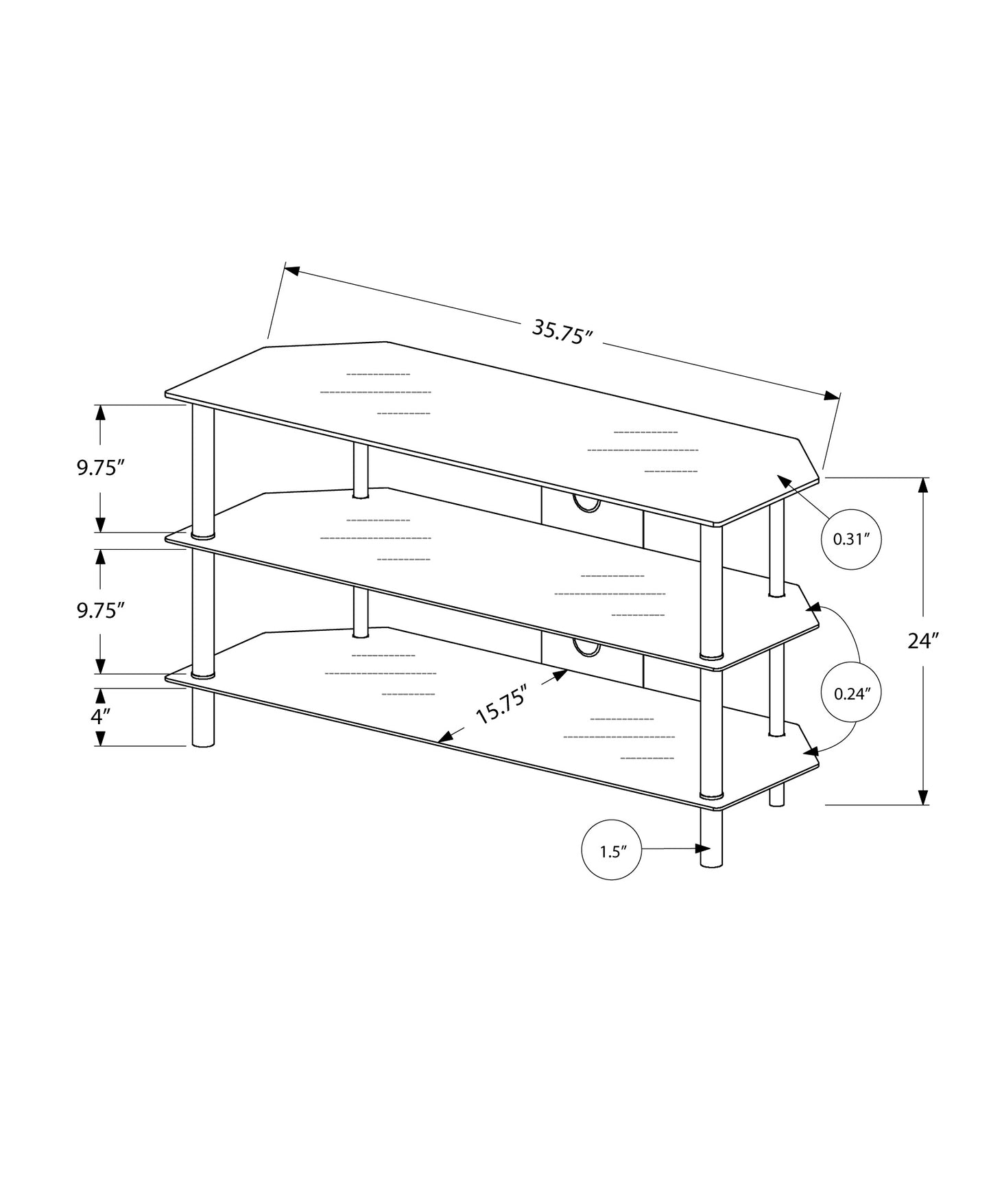 title:Tv Stand, 36 Inch, Console, Media Entertainment Center, Storage Shelves, Living Room, Bedroom, Black Metal, Clear Tempered Glass, Contemporary, Modern;color:Black