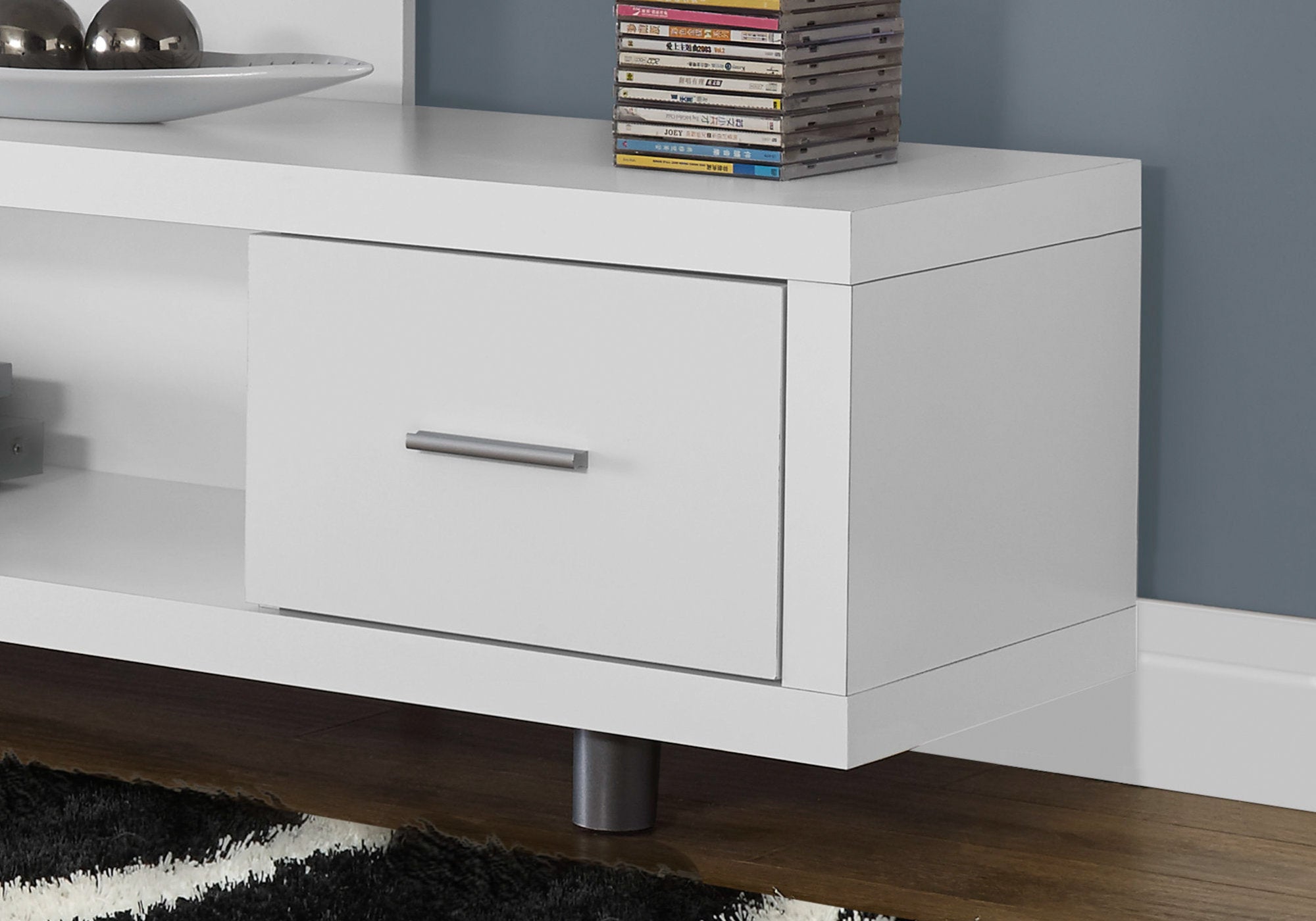 title:Tv Stand, 60 Inch, Console, Media Entertainment Center, Storage Cabinet, Living Room, Bedroom, White Laminate, Contemporary, Modern;color:White