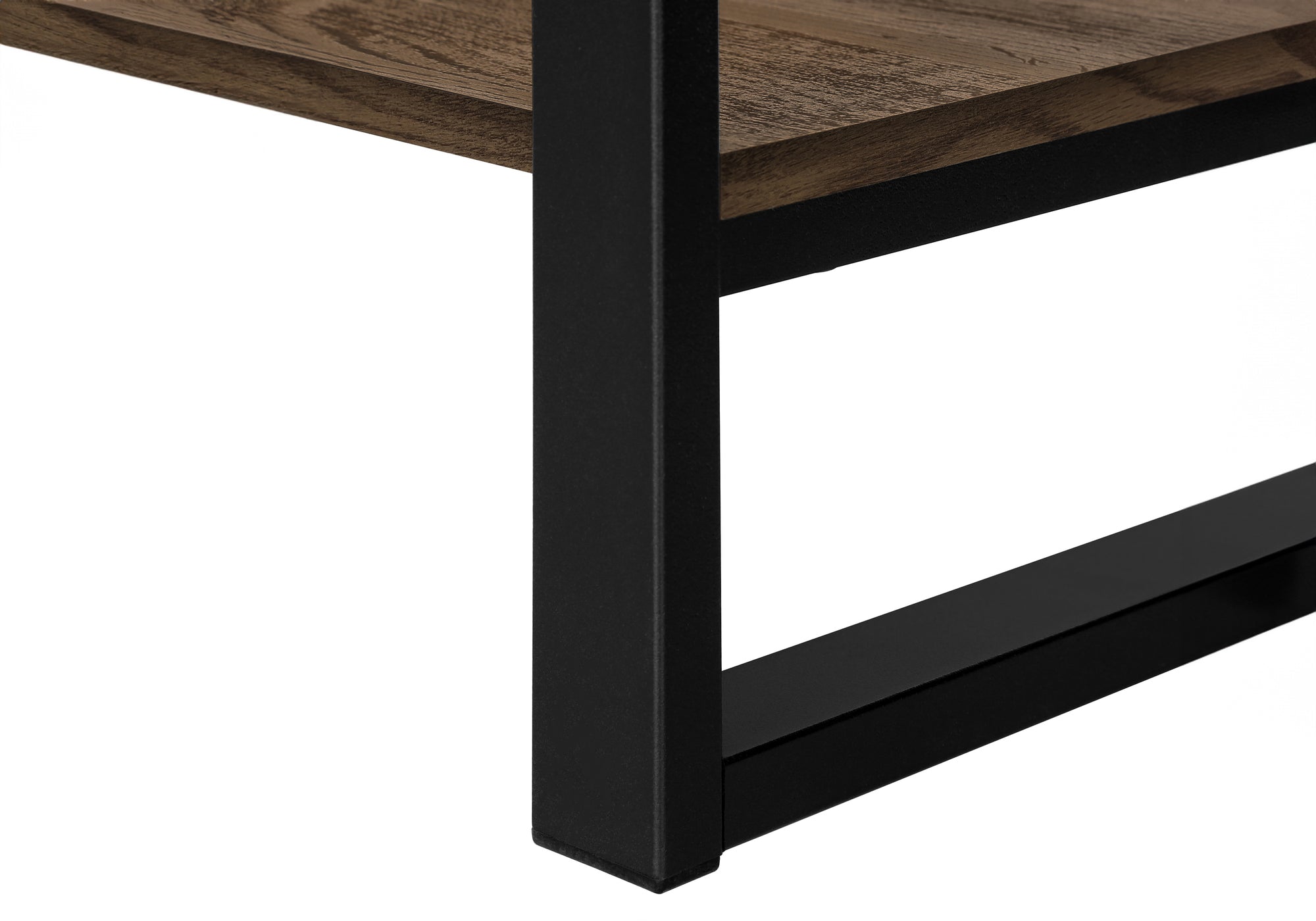 title:Coffee Table, Accent, Cocktail, Rectangular, Living Room, 48"l, Brown Laminate, Black Metal, Contemporary, Modern;color:Brown