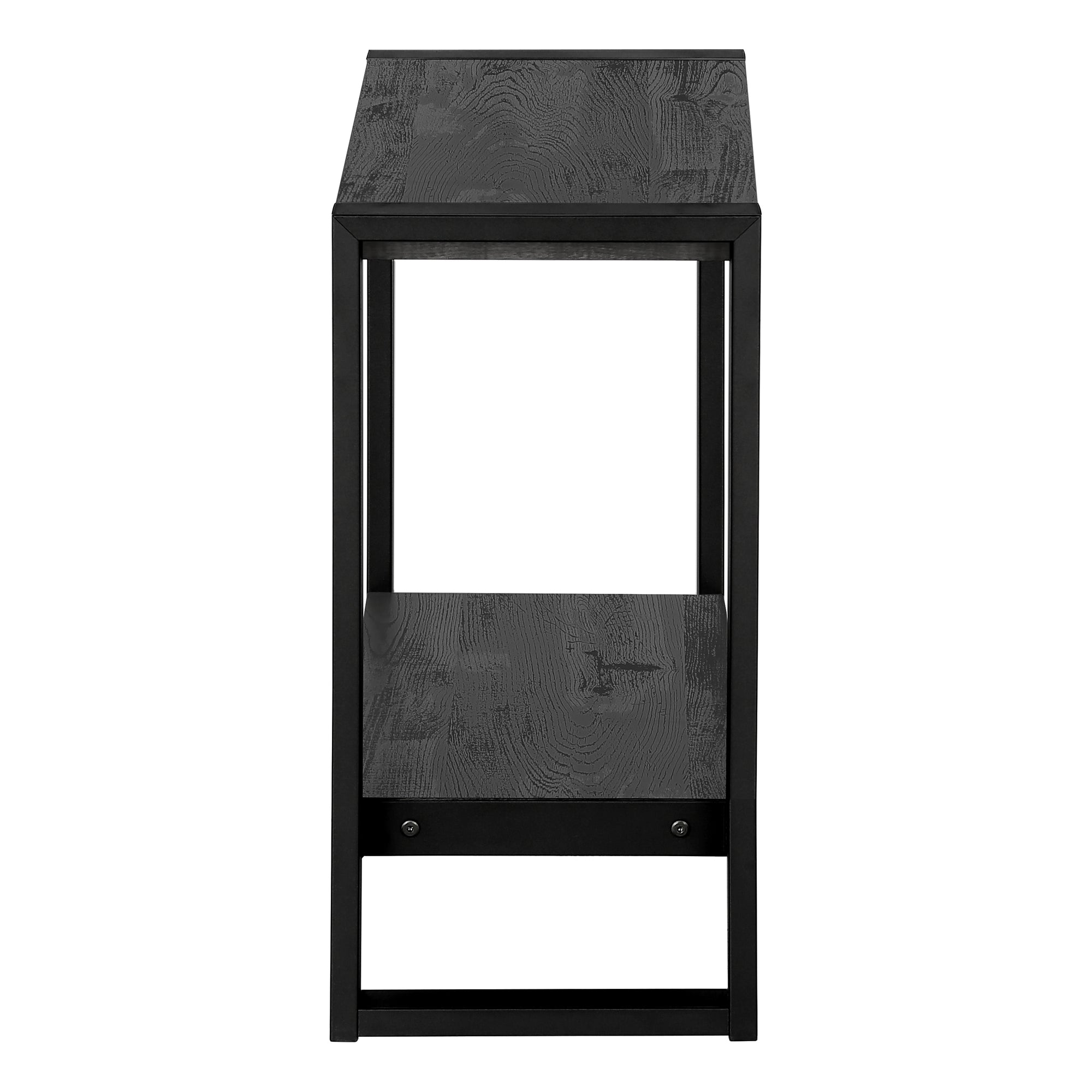 title:Accent Table, Side, End, Nightstand, Lamp, Living Room, Bedroom, Black Laminate, Black Metal, Industrial;color:Black