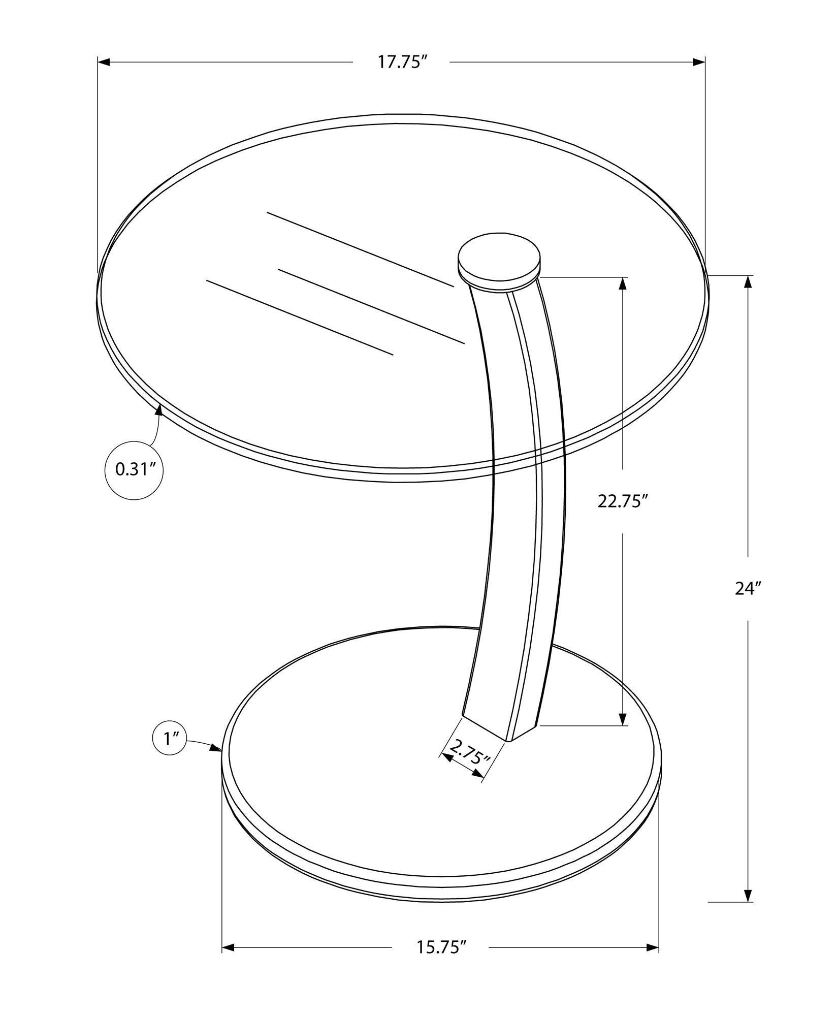 title:Accent Table, C-shaped, End, Side, Snack, Living Room, Bedroom, Clear Tempered Glass, White Laminate, Contemporary, Modern;color:White