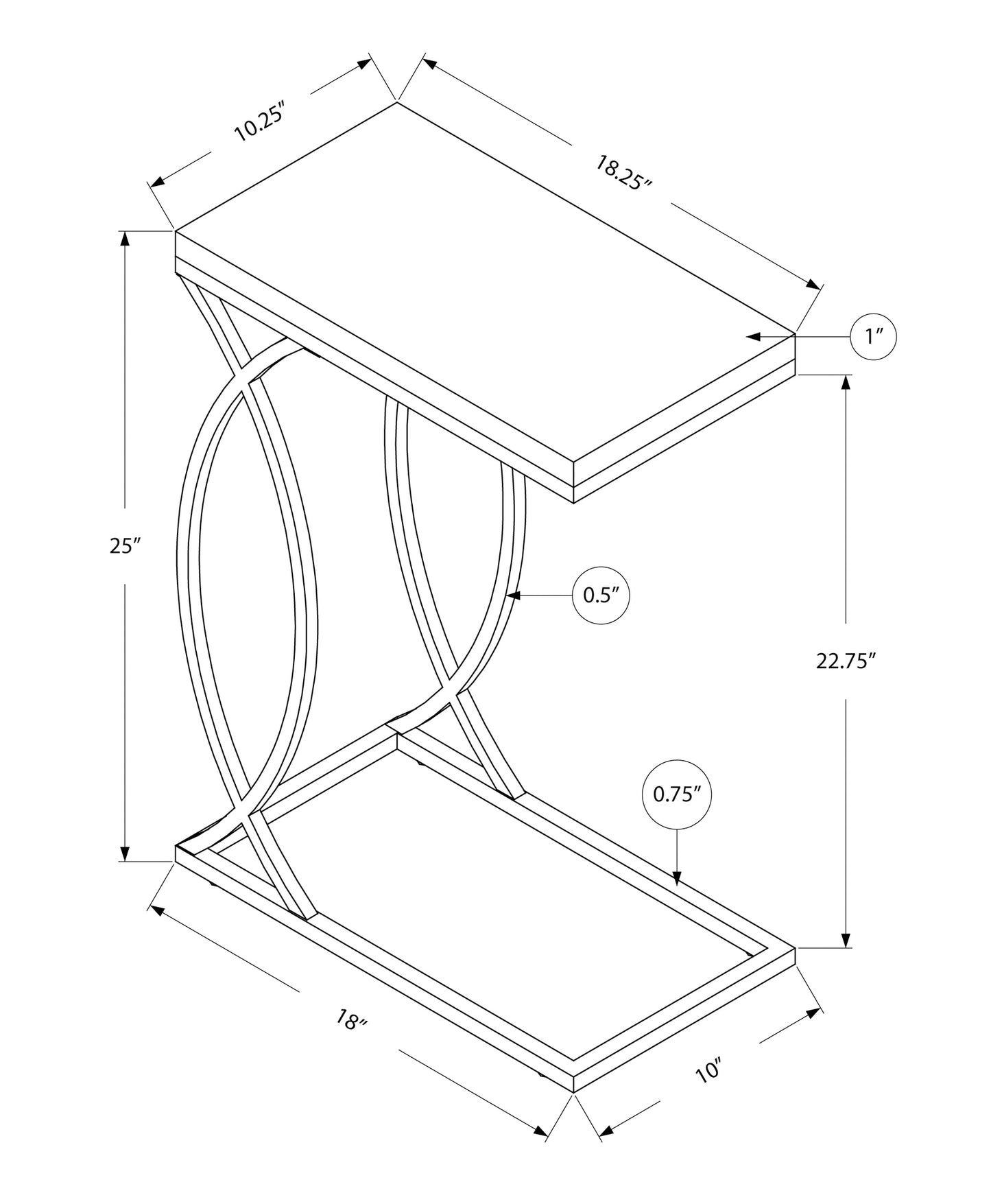 title:Accent Table, C-shaped, End, Side, Snack, Living Room, Bedroom, Grey Laminate, Chrome Metal, Contemporary, Modern;color:Grey