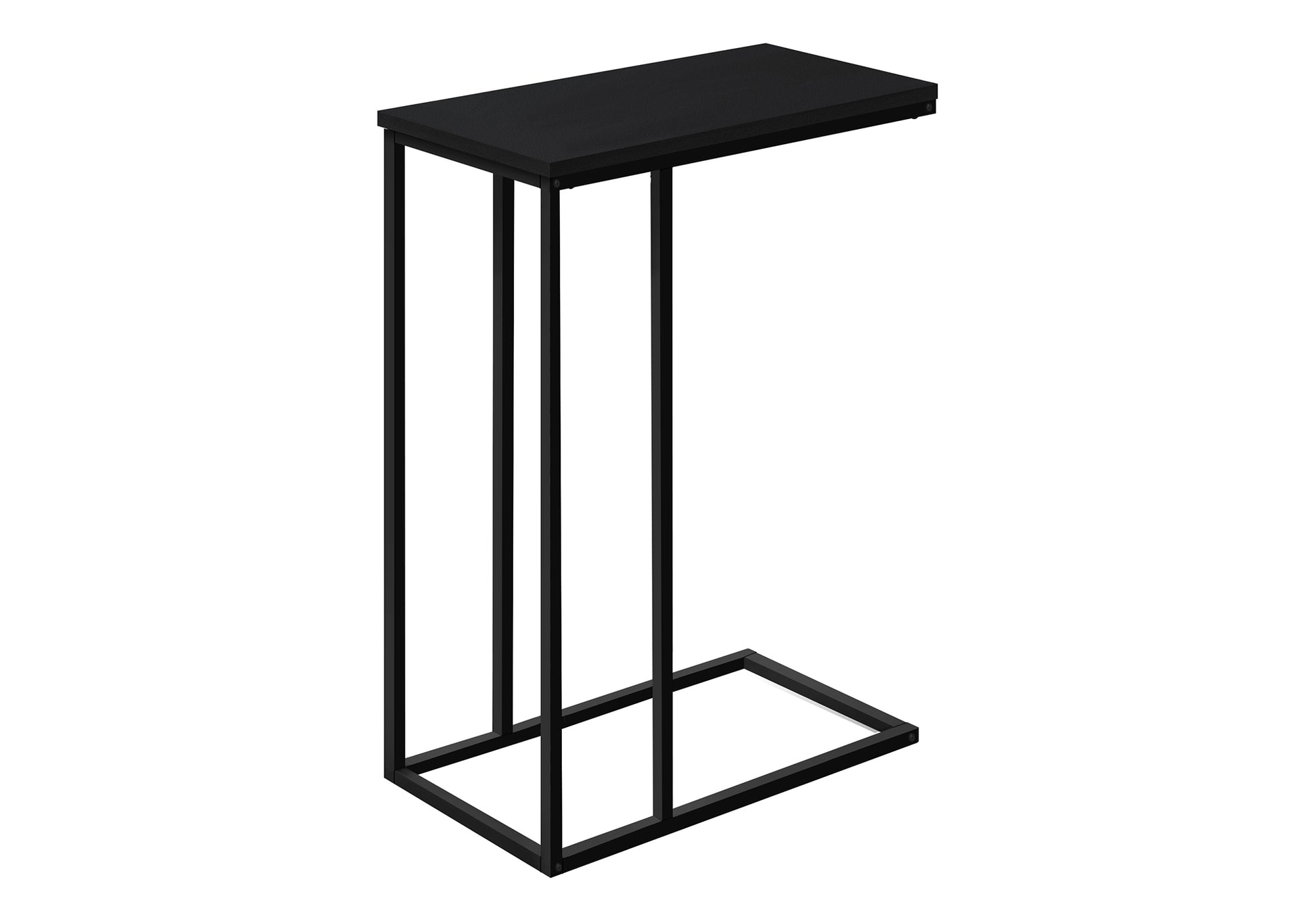 title:Accent Table, C-shaped, End, Side, Snack, Living Room, Bedroom, Black Laminate, Black Metal, Contemporary, Modern;color:Black