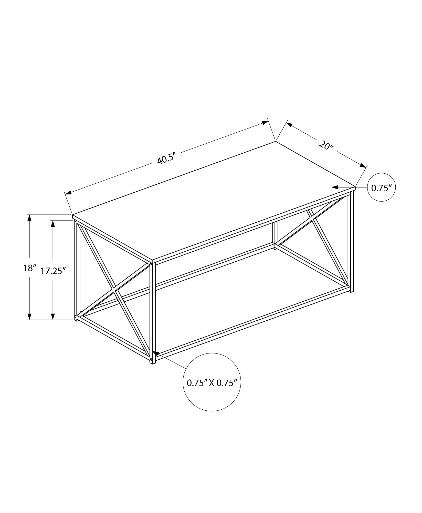 title:Coffee Table, Accent, Cocktail, Rectangular, Living Room, 40"l, White Laminate, Black Metal, Contemporary, Modern;color:White