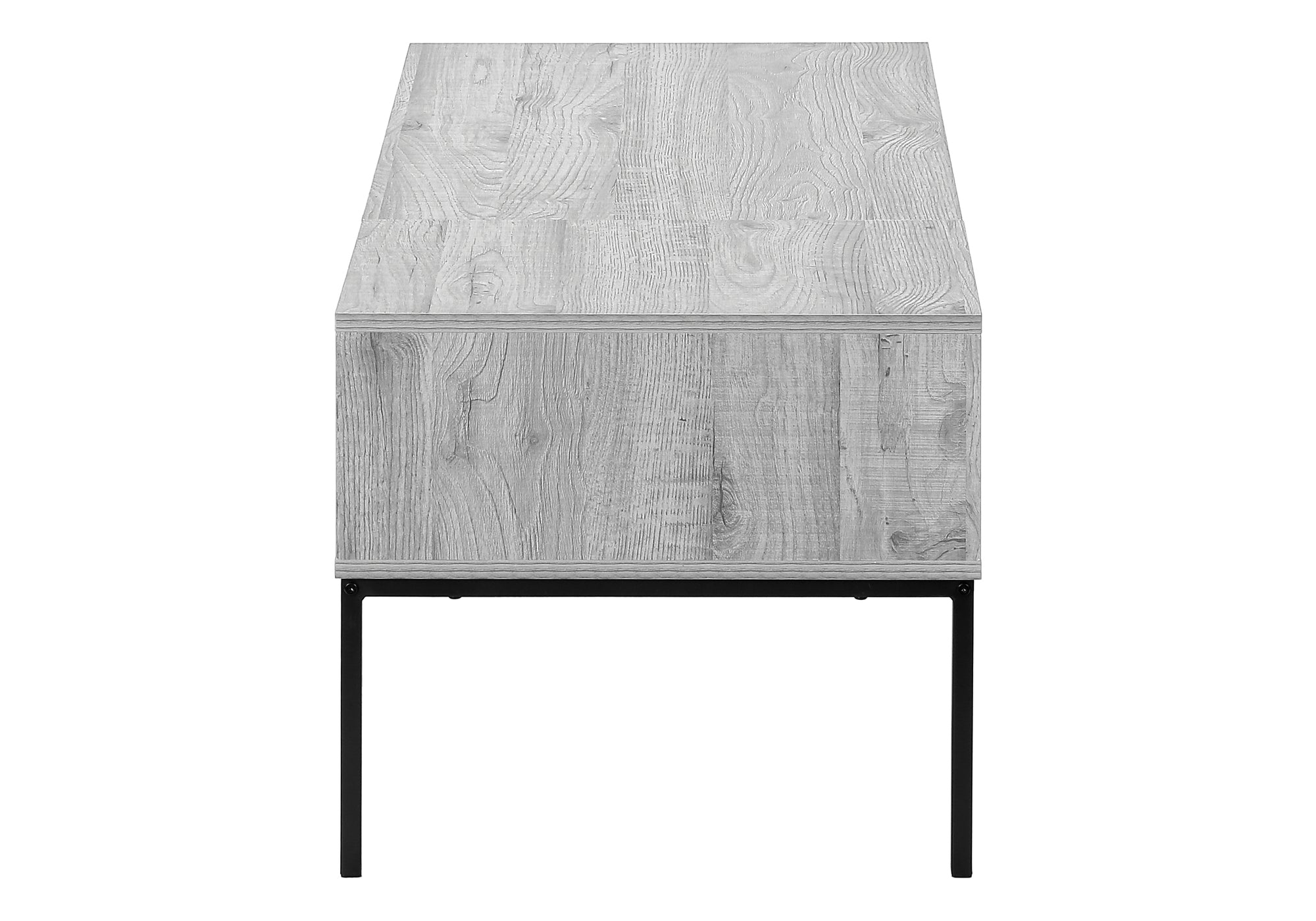 title:Coffee Table, 42" L, Rectangular, Cocktail, Lift-top, Grey, Black Metal, Contemporary, Modern;color:Grey