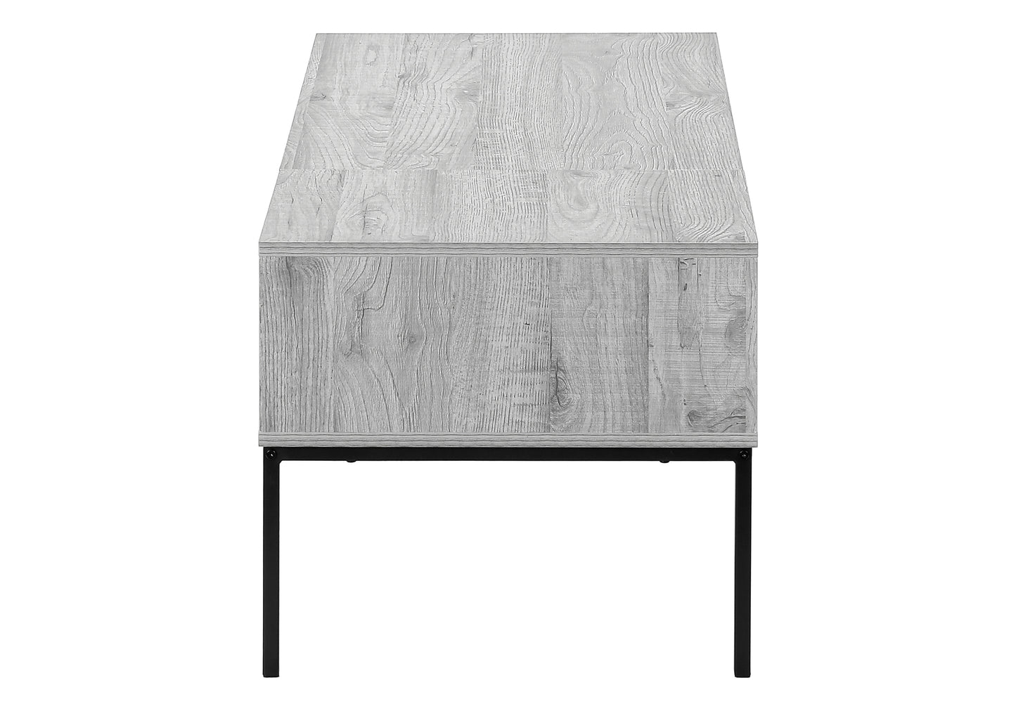 title:Coffee Table, 42" L, Rectangular, Cocktail, Lift-top, Grey, Black Metal, Contemporary, Modern;color:Grey