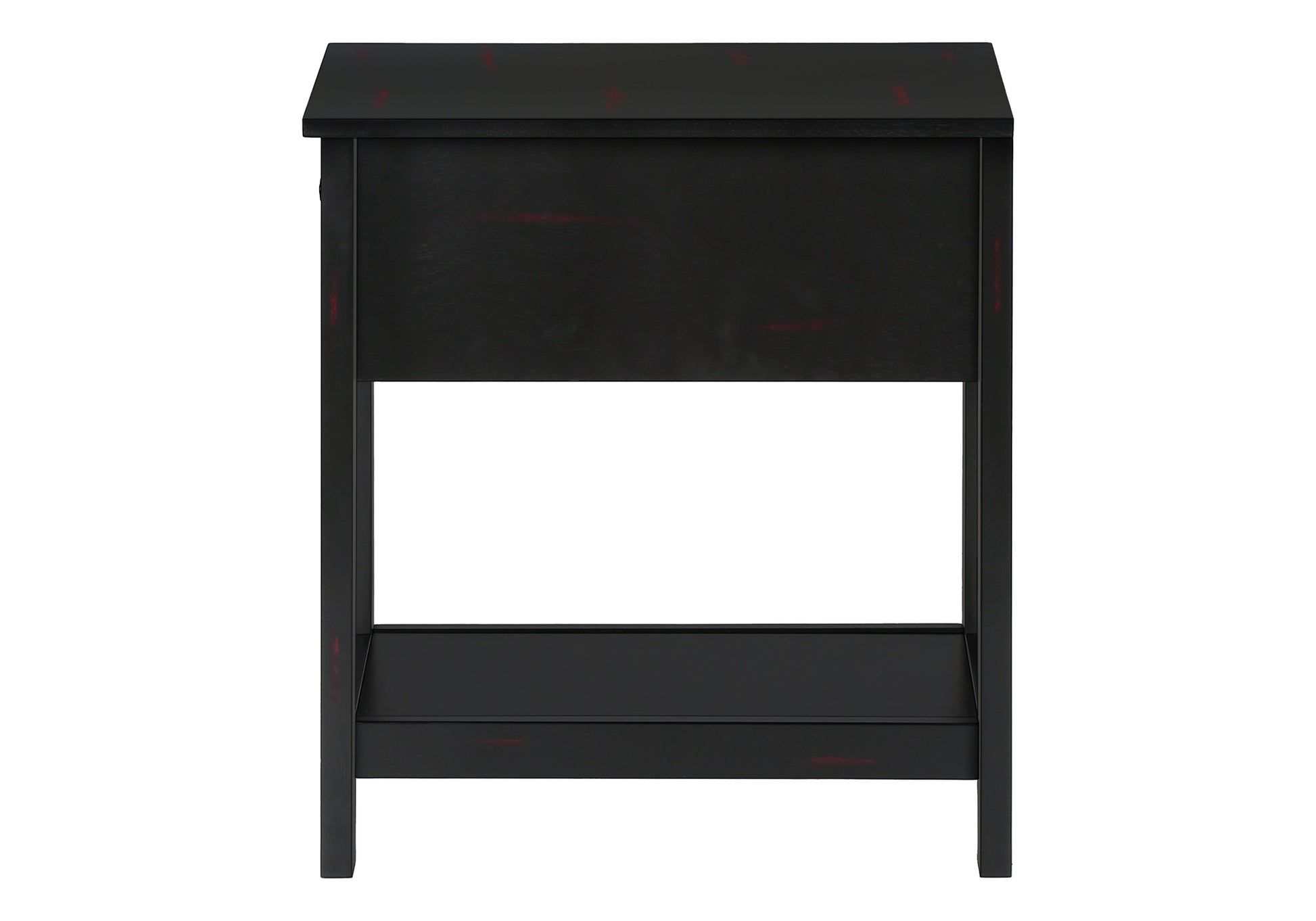 title:Accent Table, 2 Tier, End, Lamp, Nightstand, Side Table, Narrow, Small, Storage Drawer, Bedroom, Black Veneer, Transitional;color:Black