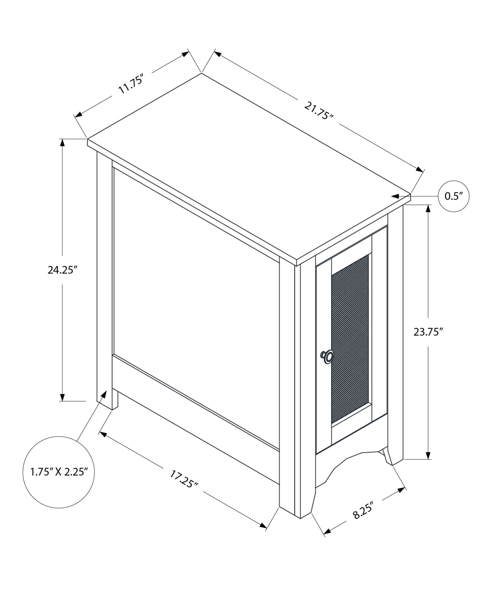 title:Accent Table, End, Side Table, Narrow, Nightstand, Bedroom, Lamp, Storage, Black Veneer, Transitional;color:Black