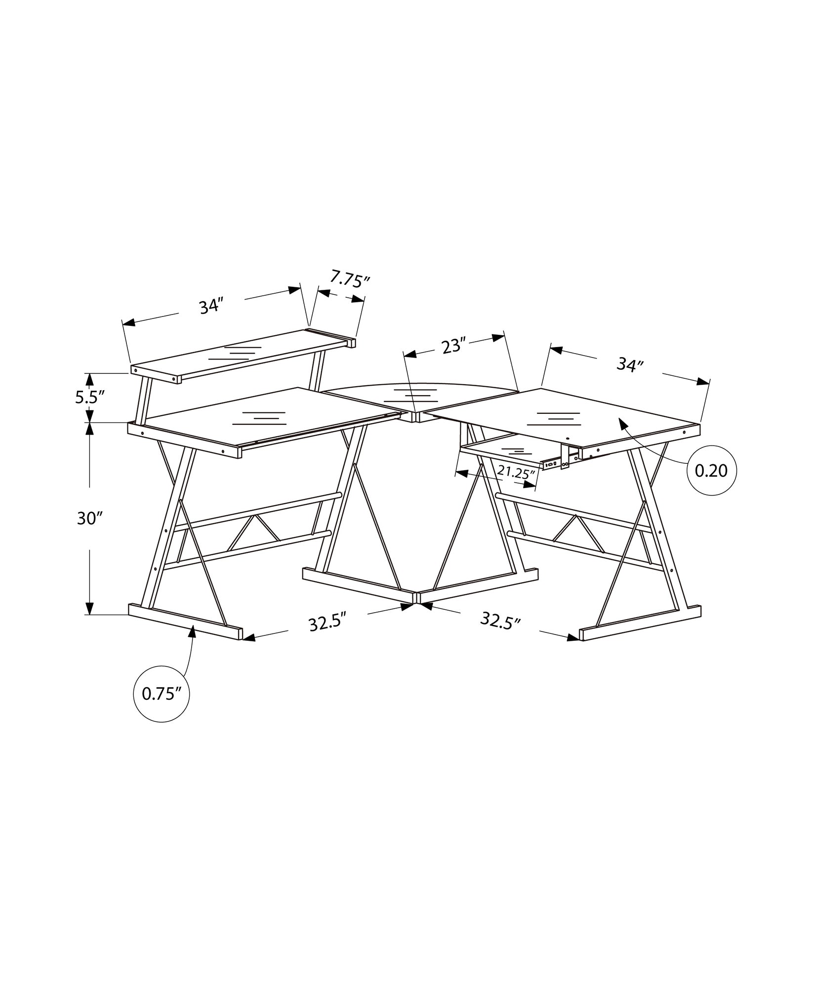 title:Computer Desk, Home Office, Corner, L Shape, Work, Laptop, Black Tempered Glass, Clear Tempered Glass, Contemporary, Modern;color:Black