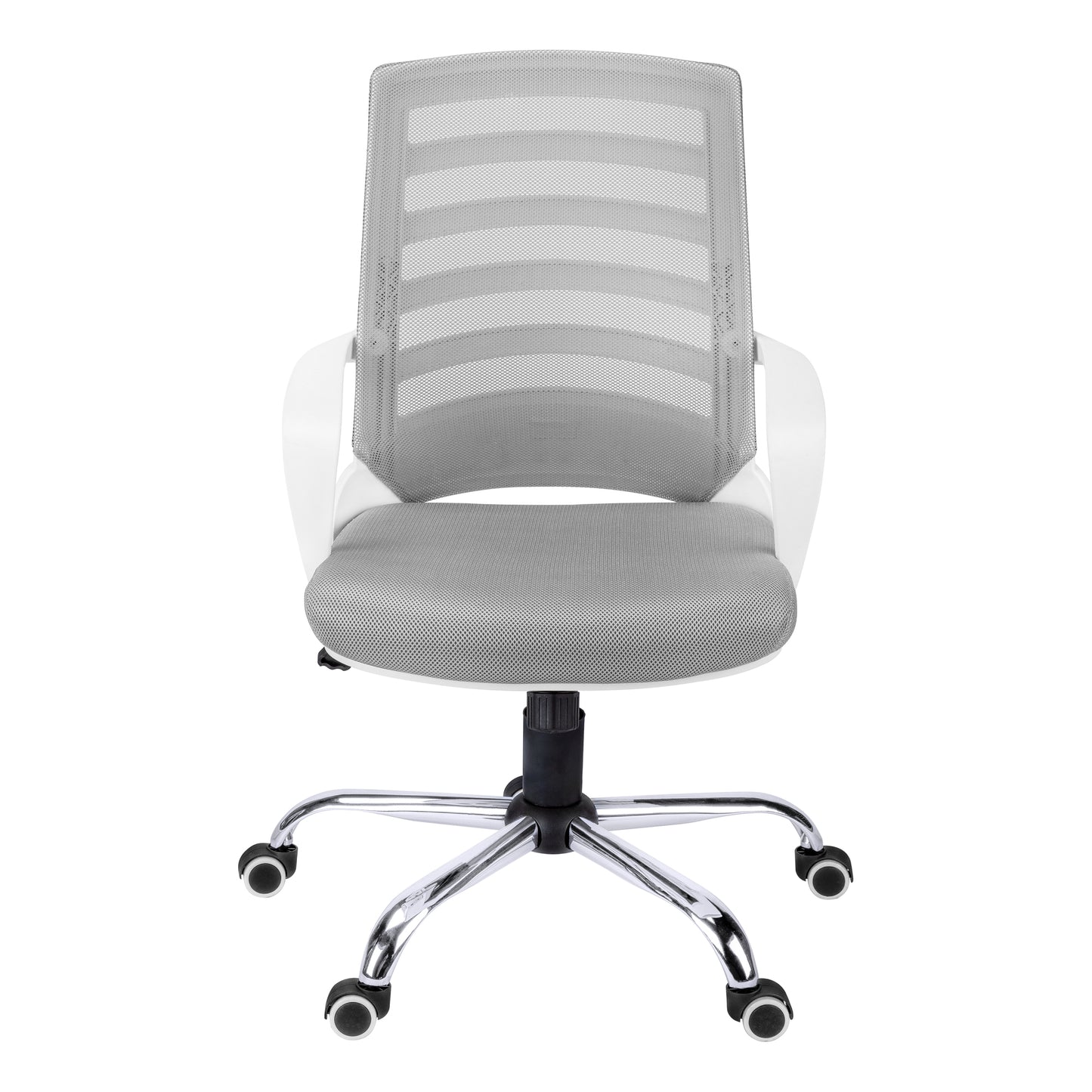 title:Office Chair, Adjustable Height, Swivel, Ergonomic, Armrests, Computer Desk, Work, Grey Mesh, Chrome Metal, Contemporary, Modern;color:White