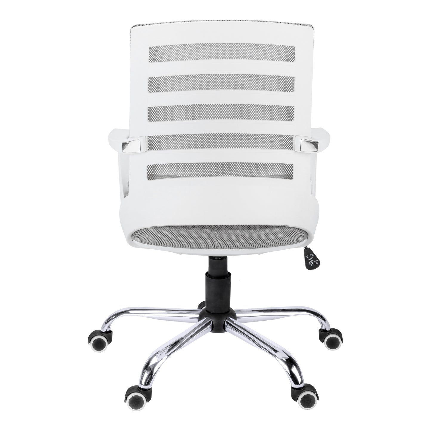 title:Office Chair, Adjustable Height, Swivel, Ergonomic, Armrests, Computer Desk, Work, Grey Mesh, Chrome Metal, Contemporary, Modern;color:White