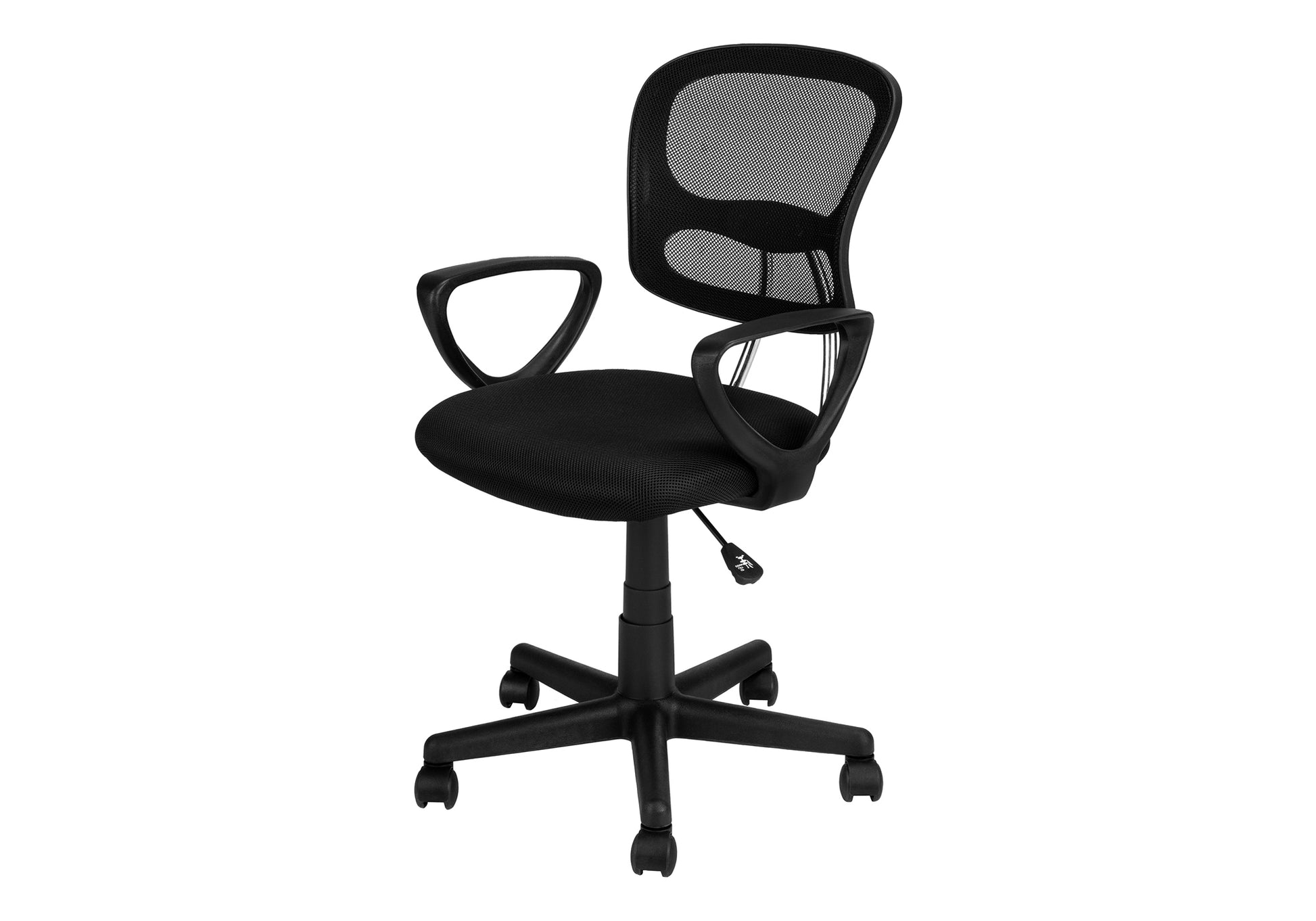 title:Office Chair, Adjustable Height, Swivel, Ergonomic, Armrests, Computer Desk, Work, Juvenile, Black Mesh, Black Metal, Contemporary, Modern;color:Black