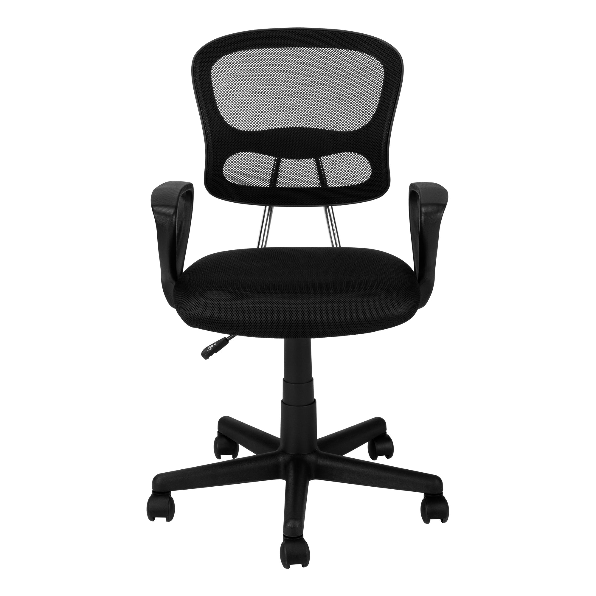 title:Office Chair, Adjustable Height, Swivel, Ergonomic, Armrests, Computer Desk, Work, Juvenile, Black Mesh, Black Metal, Contemporary, Modern;color:Black