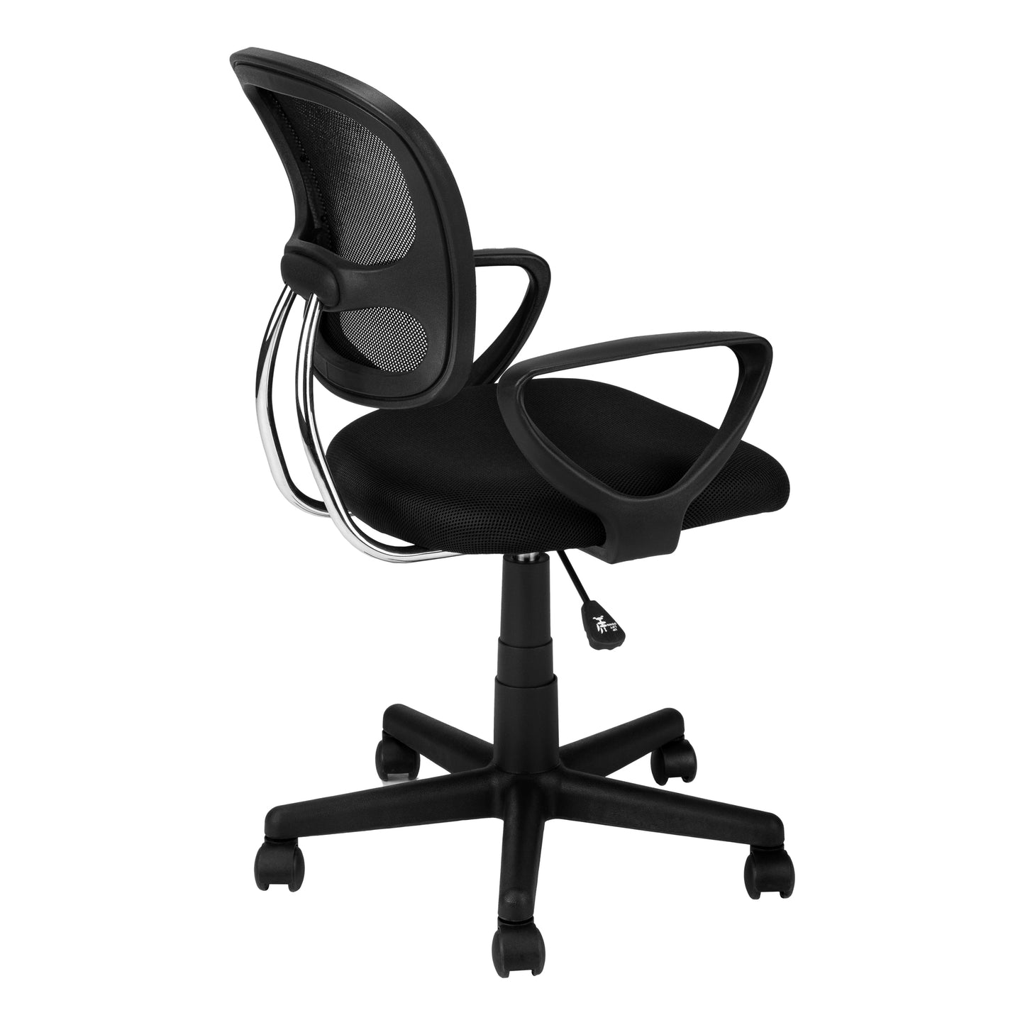 title:Office Chair, Adjustable Height, Swivel, Ergonomic, Armrests, Computer Desk, Work, Juvenile, Black Mesh, Black Metal, Contemporary, Modern;color:Black