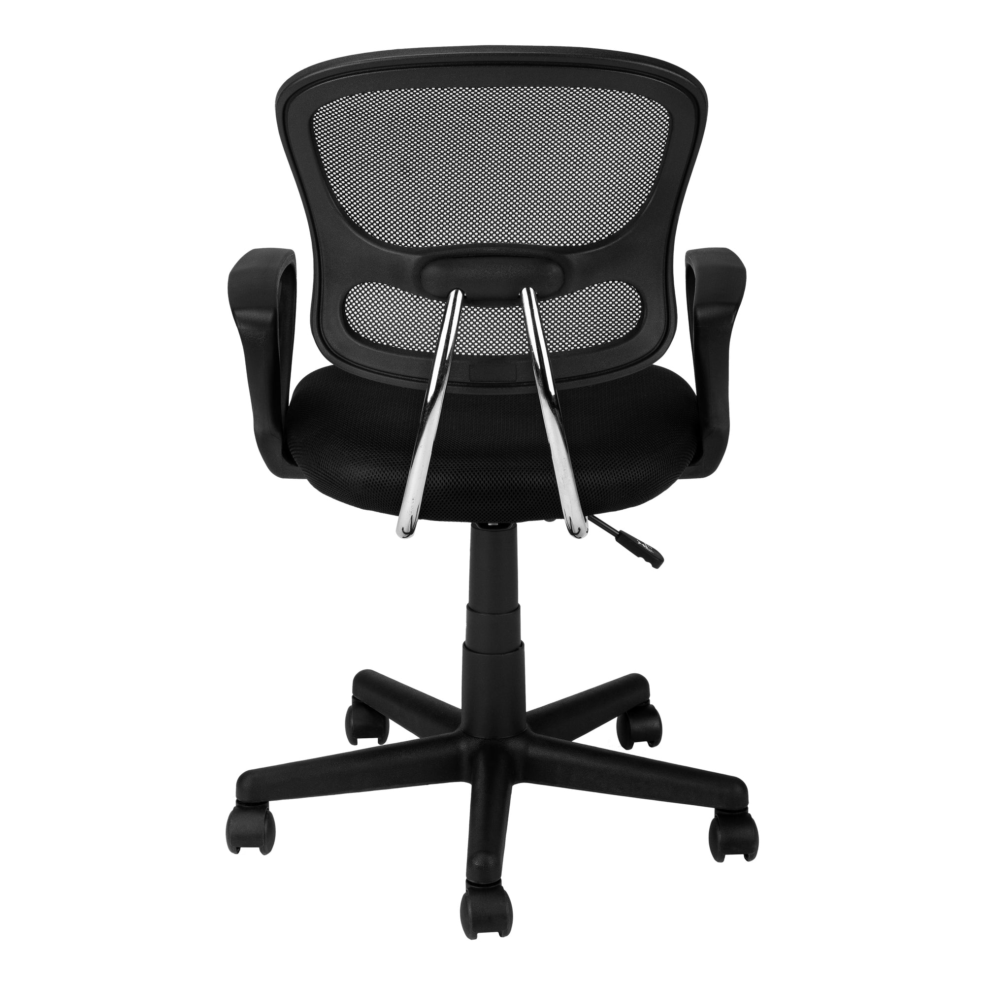 title:Office Chair, Adjustable Height, Swivel, Ergonomic, Armrests, Computer Desk, Work, Juvenile, Black Mesh, Black Metal, Contemporary, Modern;color:Black