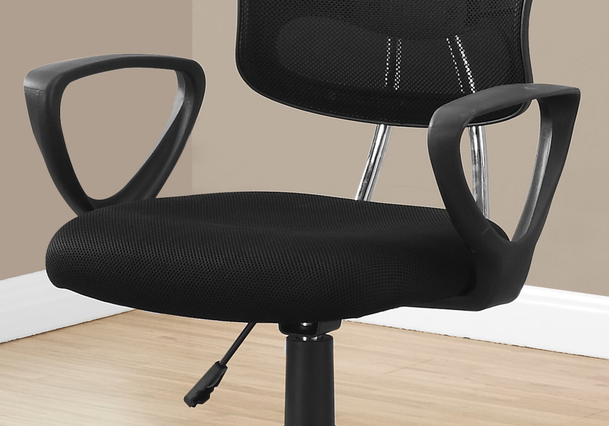 title:Office Chair, Adjustable Height, Swivel, Ergonomic, Armrests, Computer Desk, Work, Juvenile, Black Mesh, Black Metal, Contemporary, Modern;color:Black