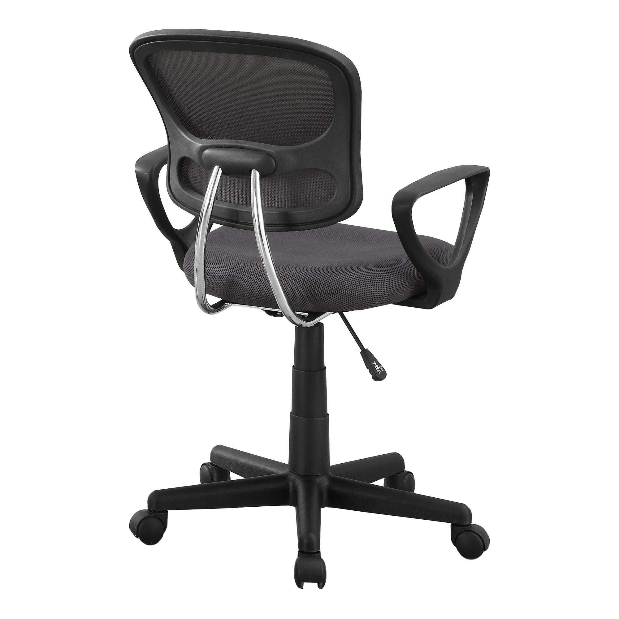 title:Office Chair, Adjustable Height, Swivel, Ergonomic, Armrests, Computer Desk, Work, Juvenile, Grey Mesh, Black Metal, Contemporary, Modern;color:Grey