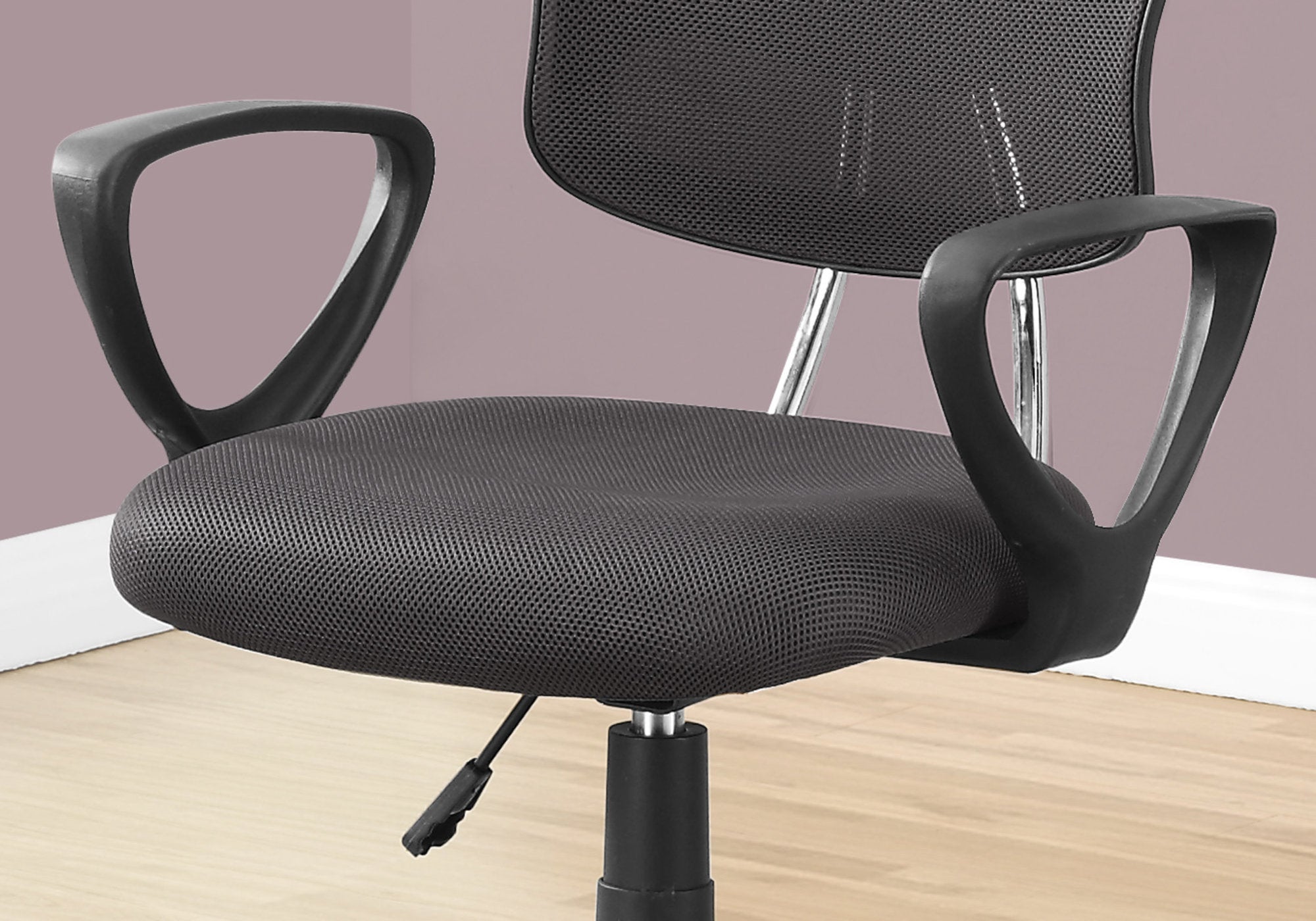 title:Office Chair, Adjustable Height, Swivel, Ergonomic, Armrests, Computer Desk, Work, Juvenile, Grey Mesh, Black Metal, Contemporary, Modern;color:Grey