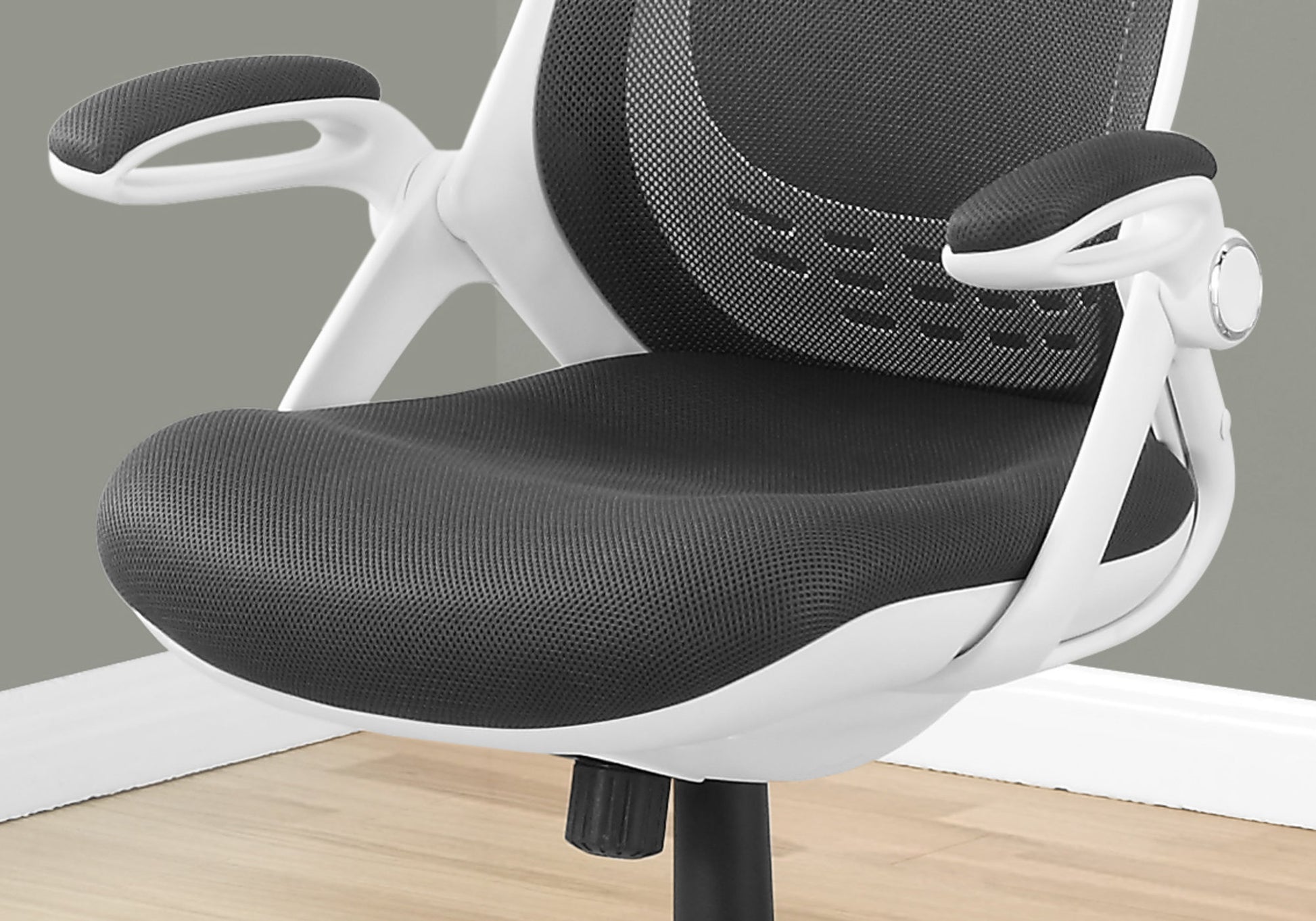 title:Office Chair, Adjustable Height, Swivel, Ergonomic, Armrests, Computer Desk, Work, Grey Mesh, Chrome Metal, Contemporary, Modern;color:White1