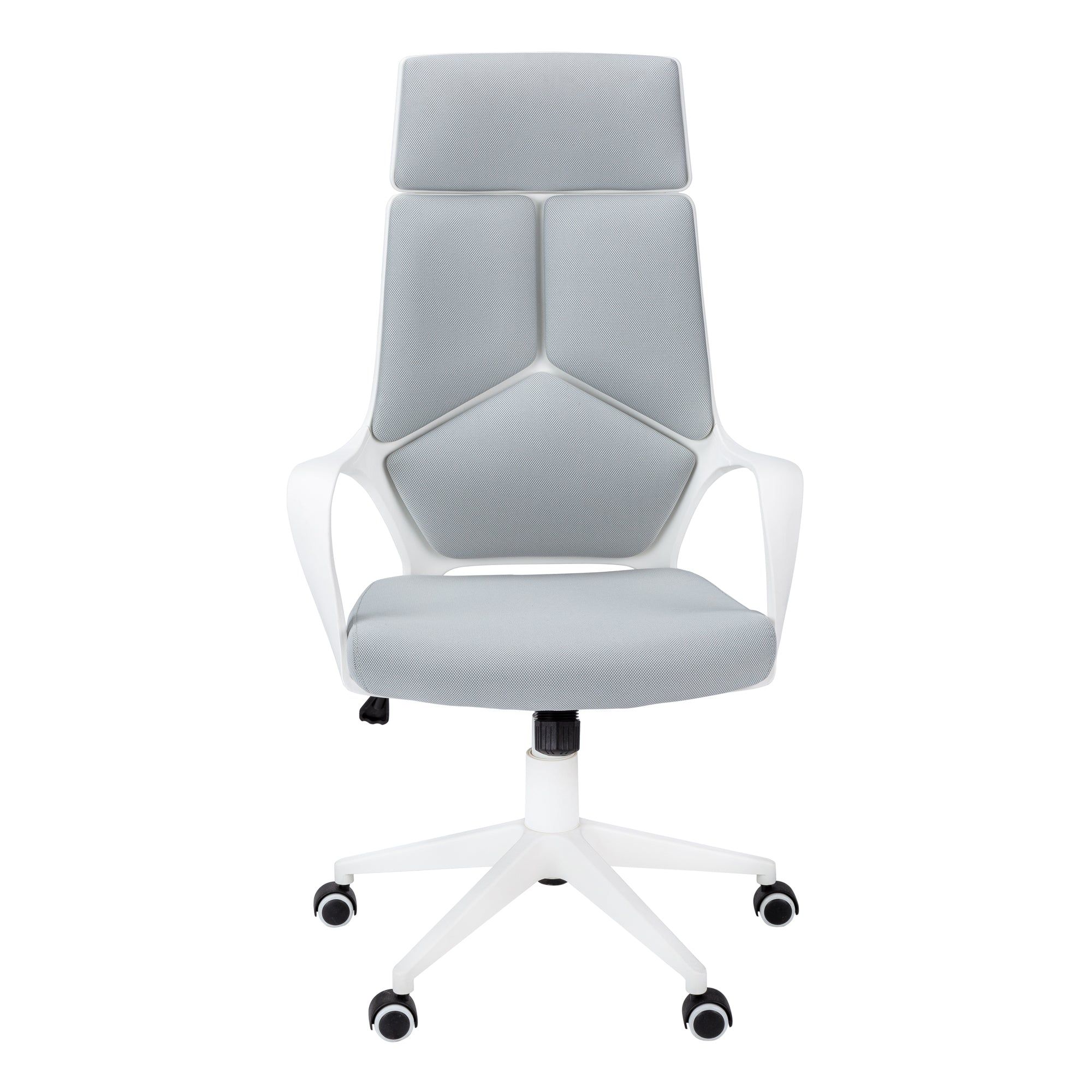 title:Office Chair, Adjustable Height, Swivel, Ergonomic, Armrests, Computer Desk, Work, Grey Mesh, White Metal, Contemporary, Modern;color:White