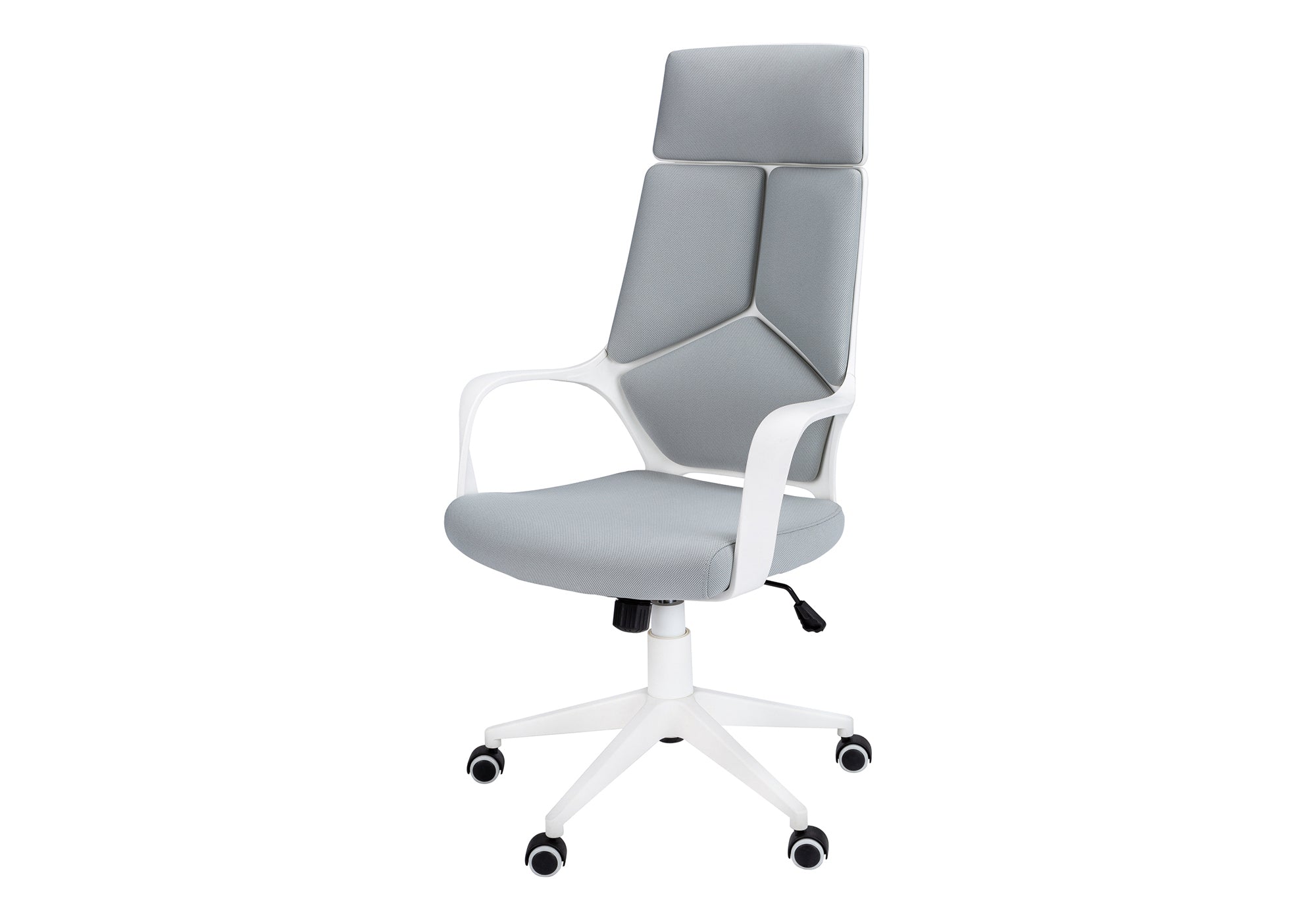 title:Office Chair, Adjustable Height, Swivel, Ergonomic, Armrests, Computer Desk, Work, Grey Mesh, White Metal, Contemporary, Modern;color:White