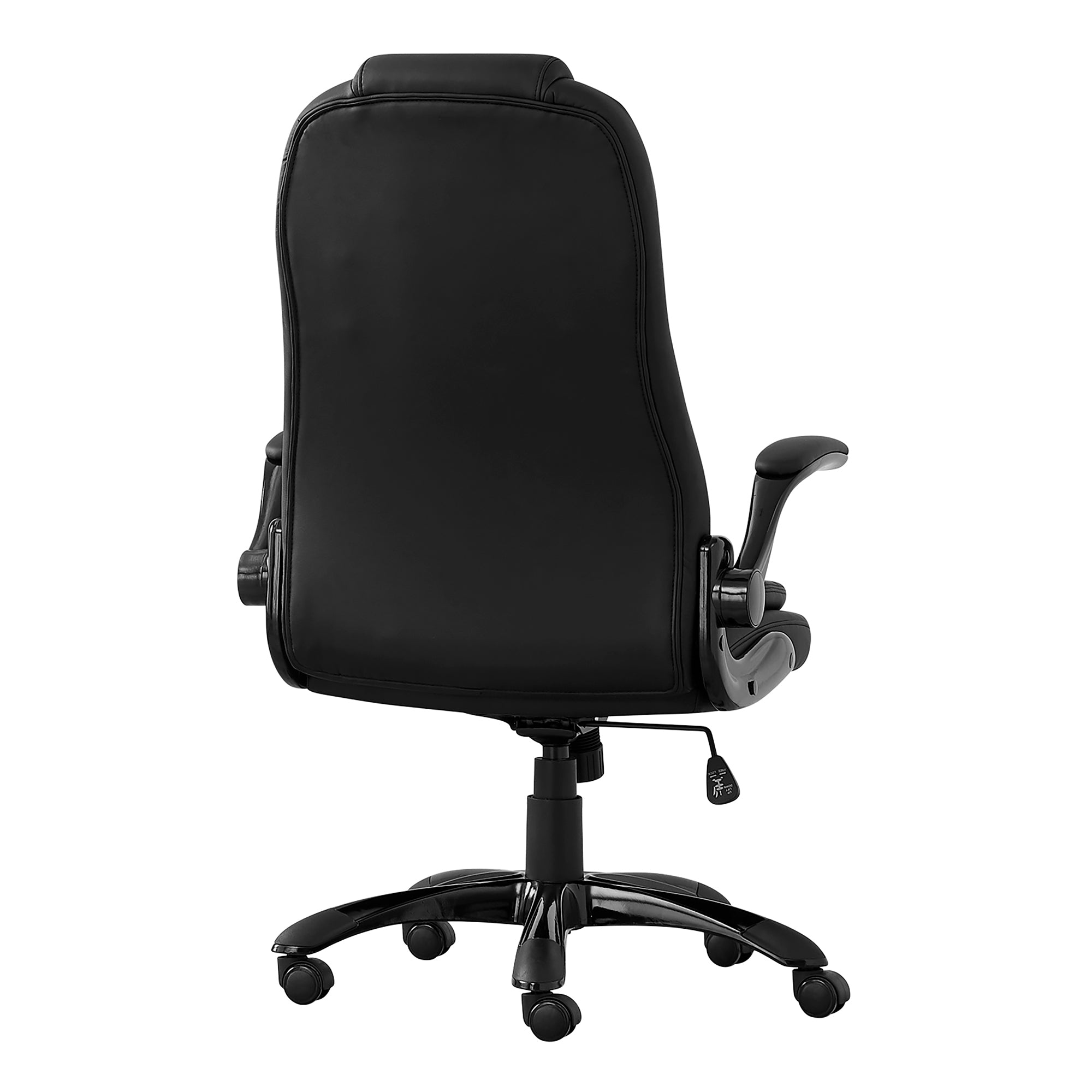 title:Office Chair, Adjustable Height, Swivel, Ergonomic, Armrests, Computer Desk, Work, Black Leather Look, Black Metal, Contemporary, Modern;color:Black