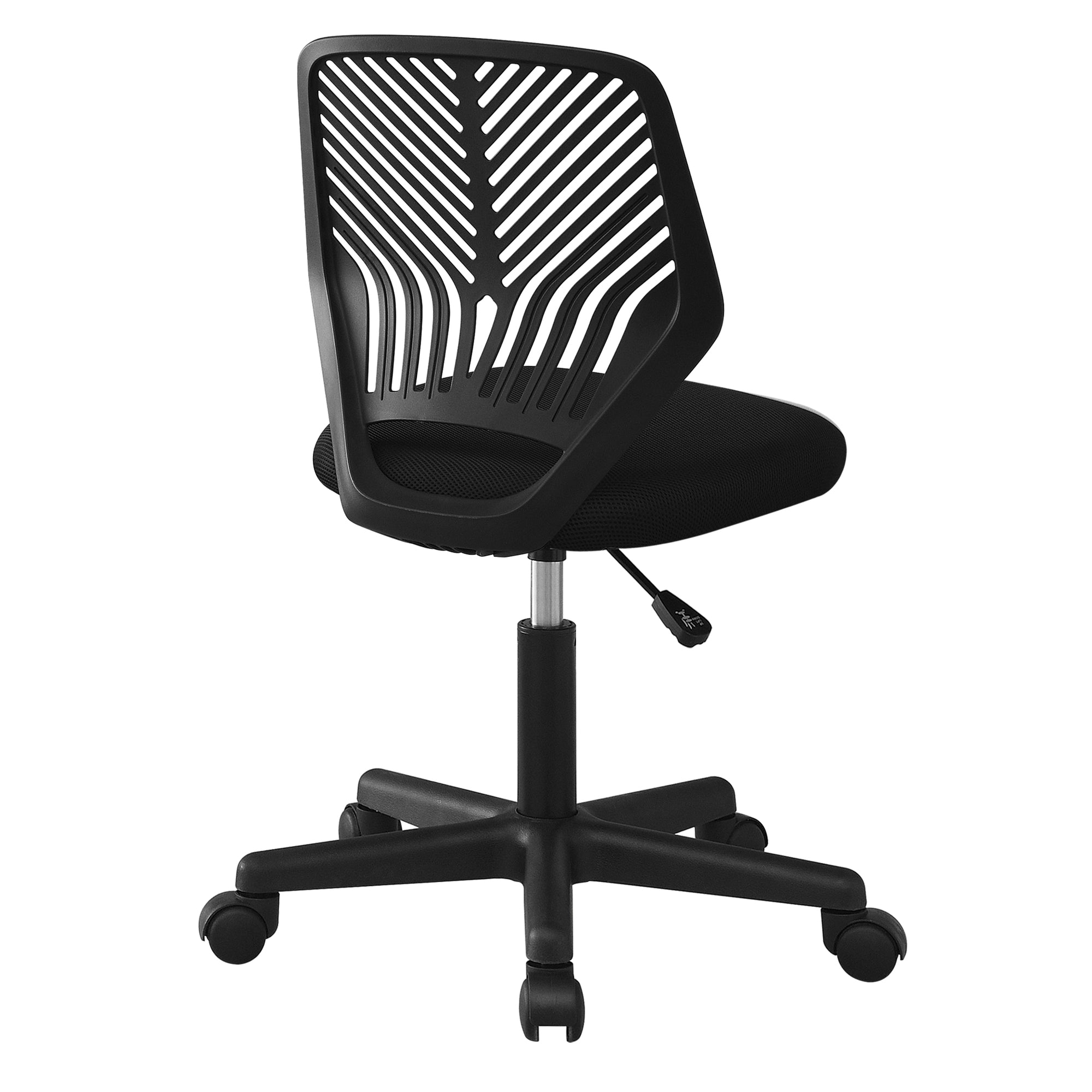 title:Office Chair, Adjustable Height, Swivel, Ergonomic, Computer Desk, Work, Juvenile, Black Mesh, Black Metal, Contemporary, Modern;color:Black