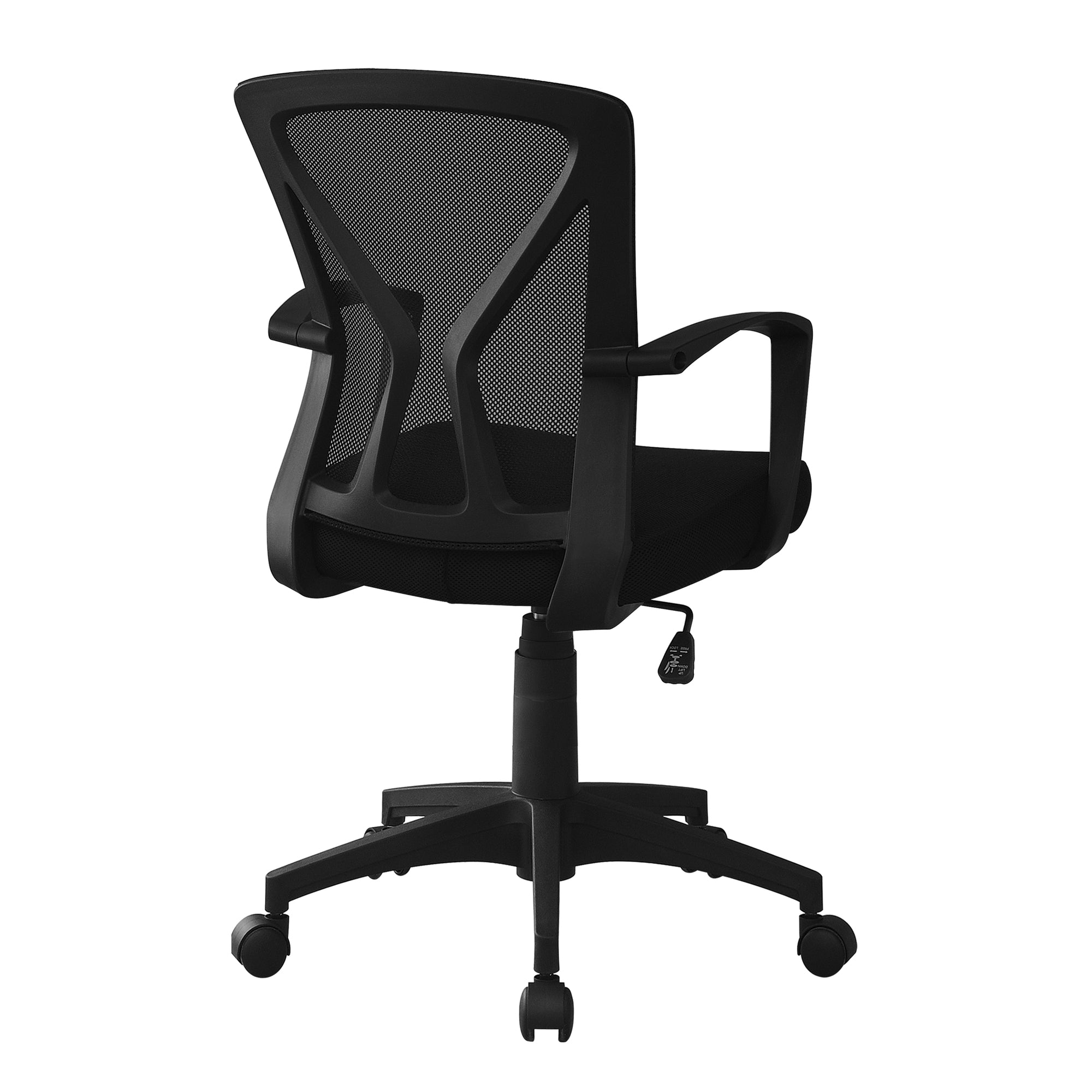 title:Office Chair, Adjustable Height, Swivel, Ergonomic, Armrests, Computer Desk, Work, Black Mesh, Black Metal, Contemporary, Modern;color:Black