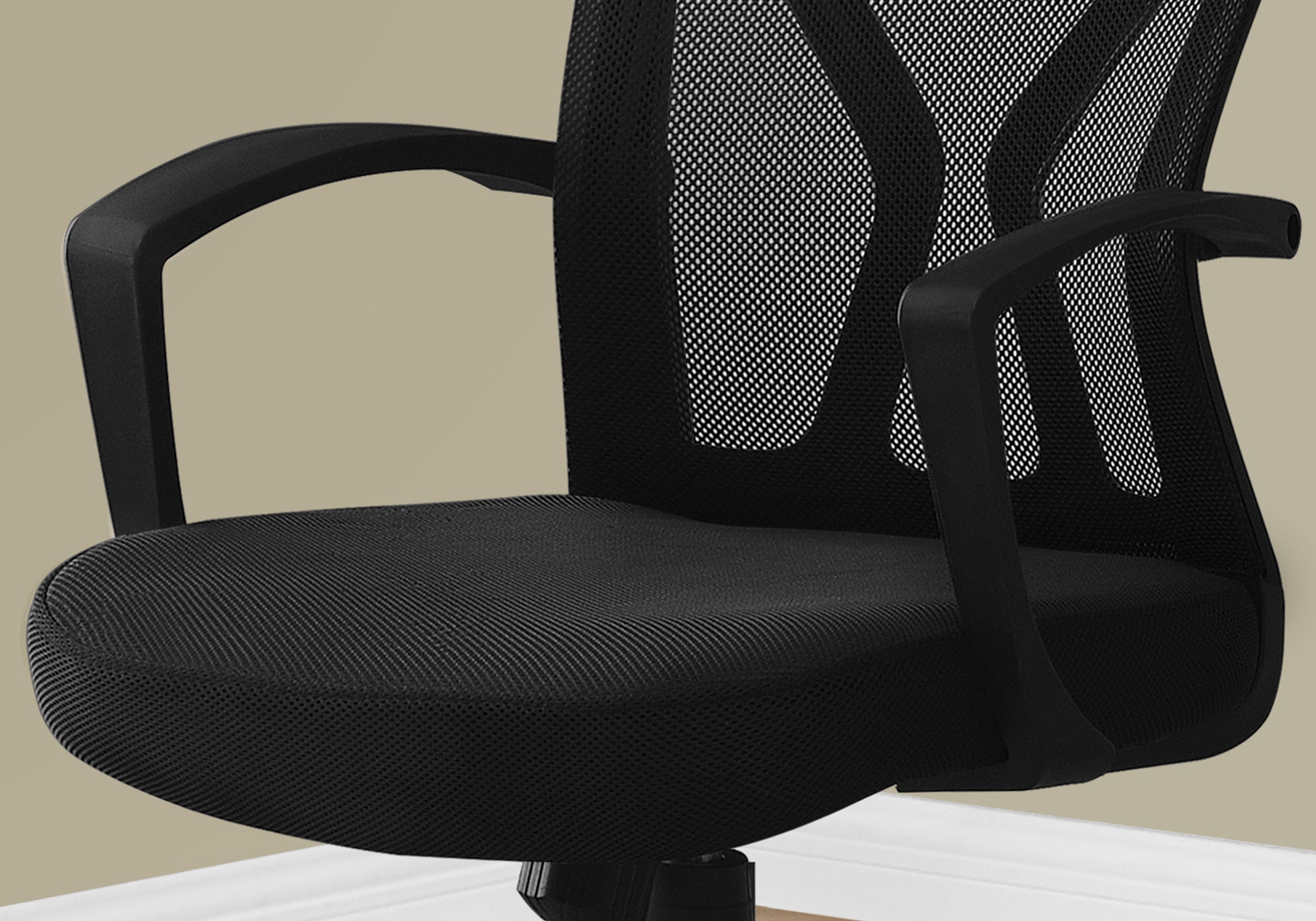 title:Office Chair, Adjustable Height, Swivel, Ergonomic, Armrests, Computer Desk, Work, Black Mesh, Black Metal, Contemporary, Modern;color:Black