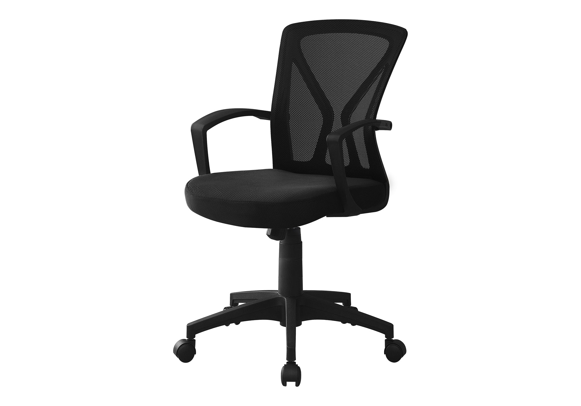 title:Office Chair, Adjustable Height, Swivel, Ergonomic, Armrests, Computer Desk, Work, Black Mesh, Black Metal, Contemporary, Modern;color:Black