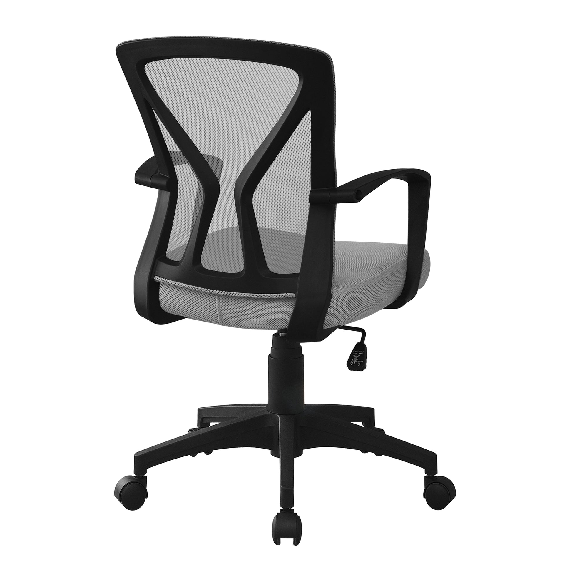 title:Office Chair, Adjustable Height, Swivel, Ergonomic, Armrests, Computer Desk, Work, Grey Mesh, Black Metal, Contemporary, Modern;color:Grey