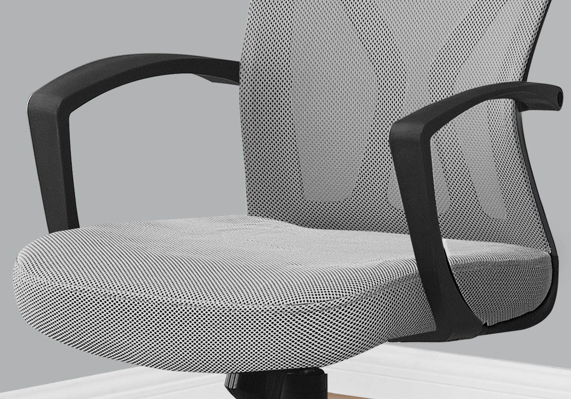 title:Office Chair, Adjustable Height, Swivel, Ergonomic, Armrests, Computer Desk, Work, Grey Mesh, Black Metal, Contemporary, Modern;color:Grey