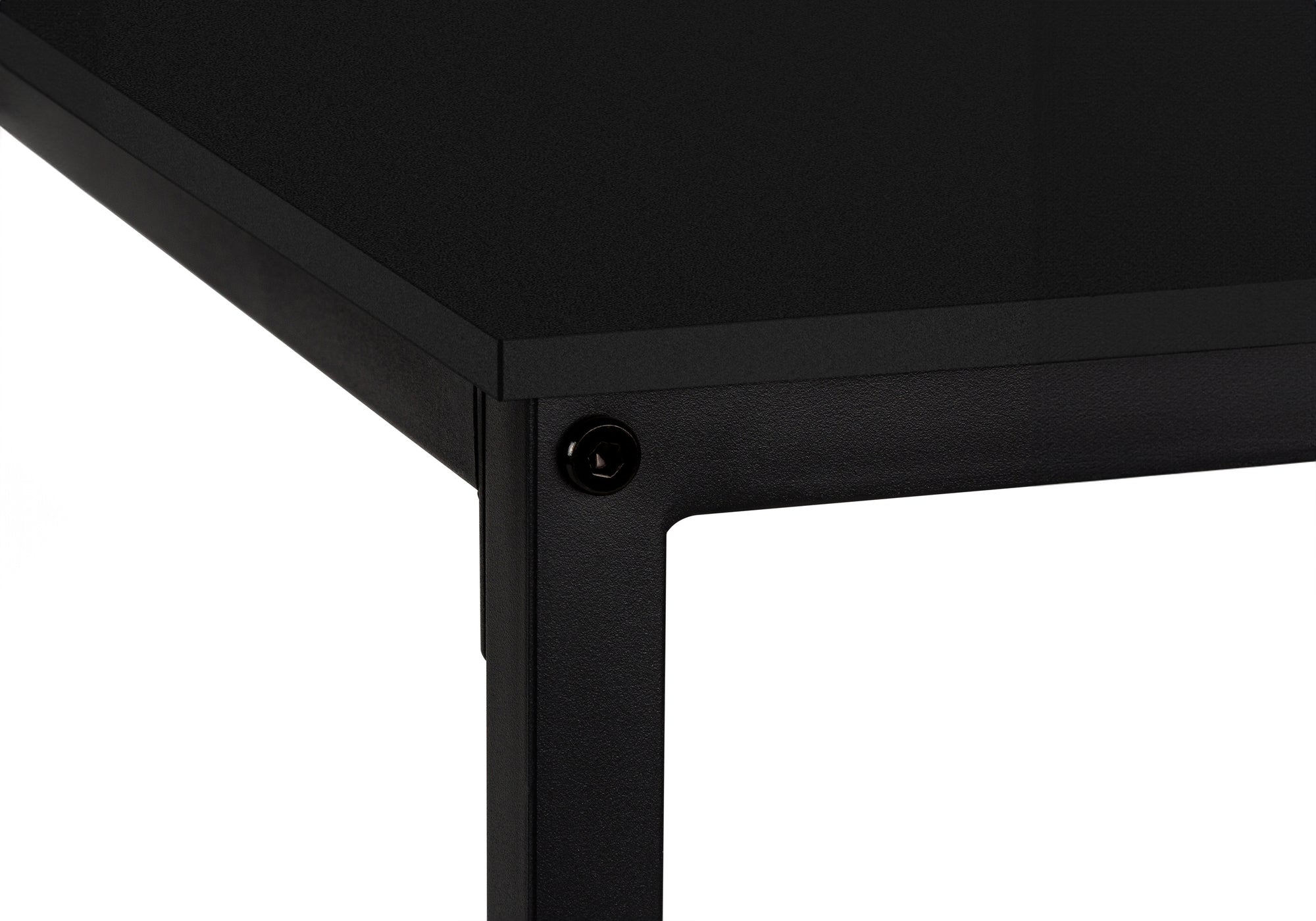 title:Computer Desk, Home Office, Corner, 58"l, L Shape, Work, Laptop, Black Laminate, Black Metal, Contemporary, Modern;color:Black